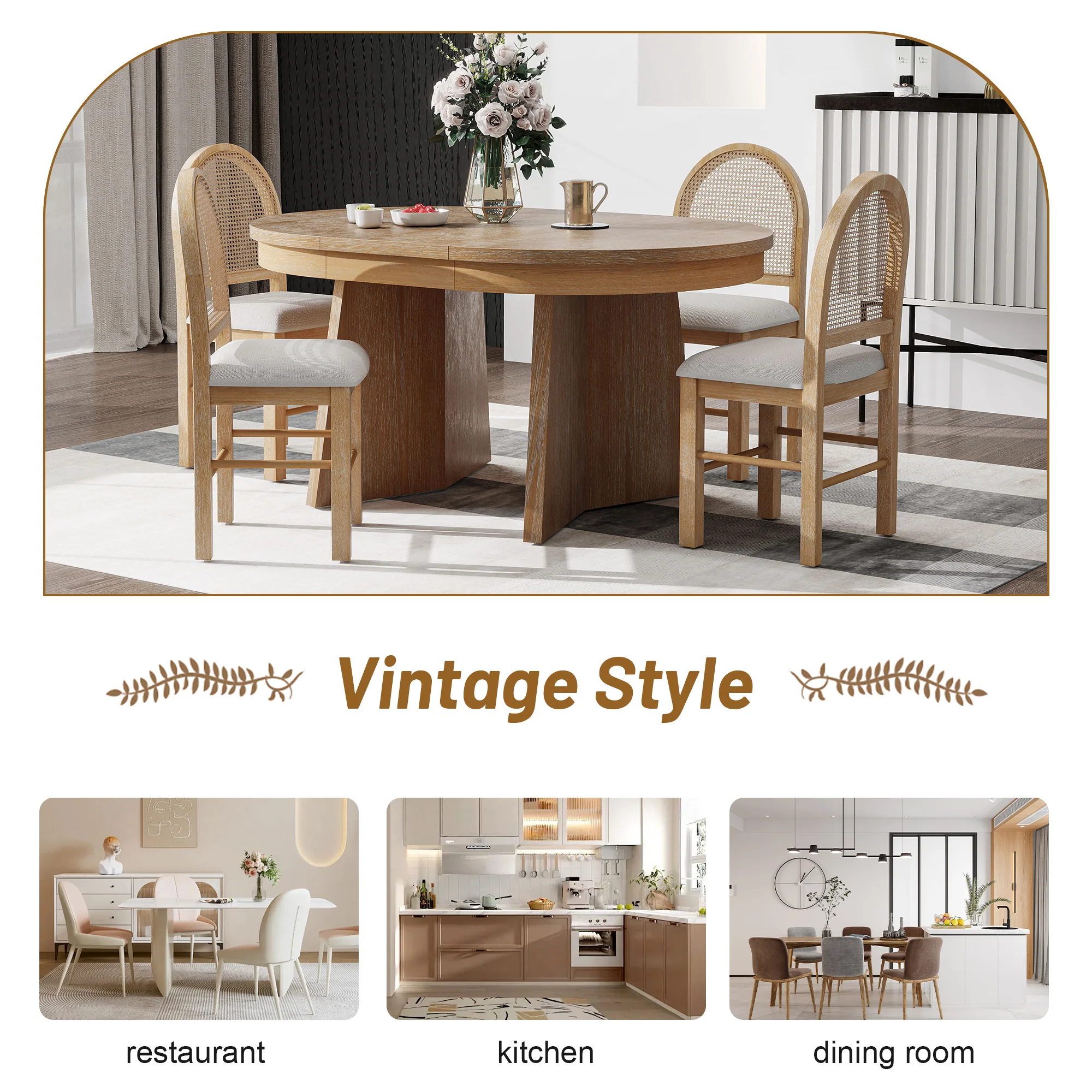 Melbourne 5-Piece Round Dining Table Set for 4 - Image 5