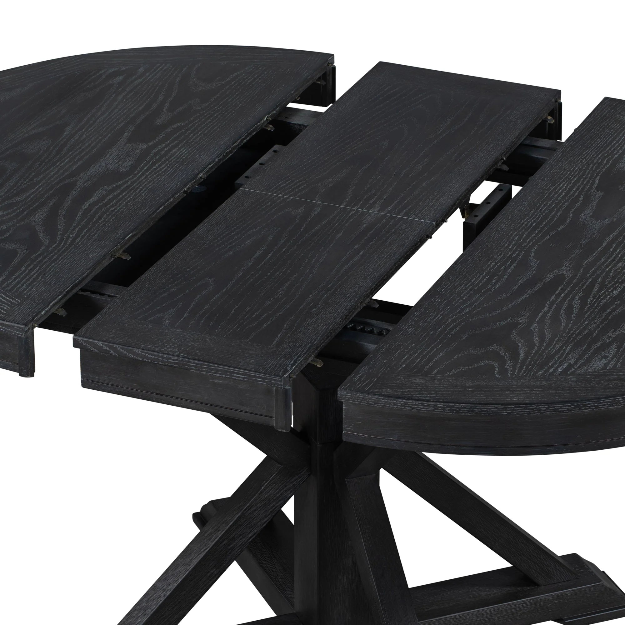 Melin Extendable Dining Table with Wood Frame and X-Shaped Base - Image 15