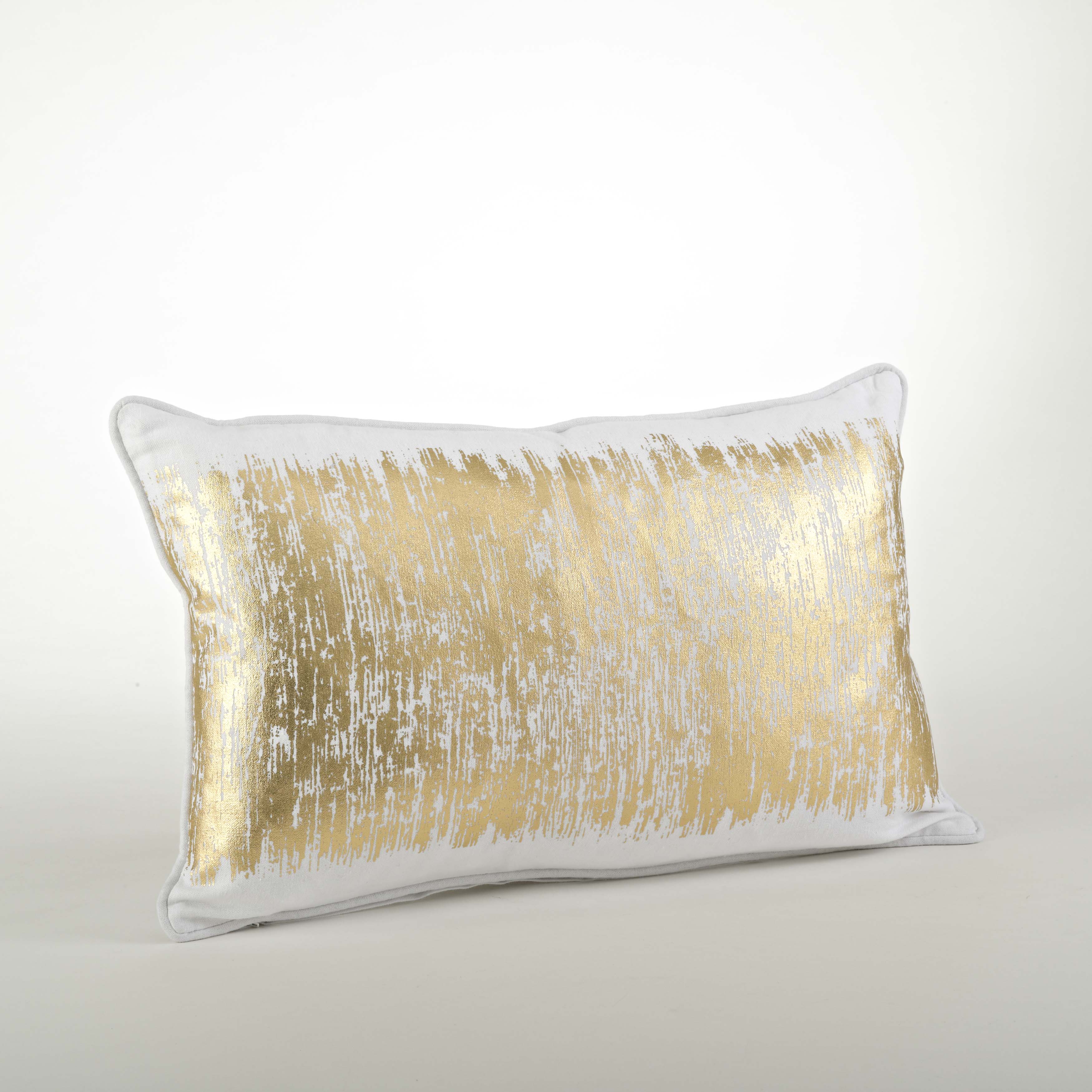 Metallic Banded Design Throw Pillow