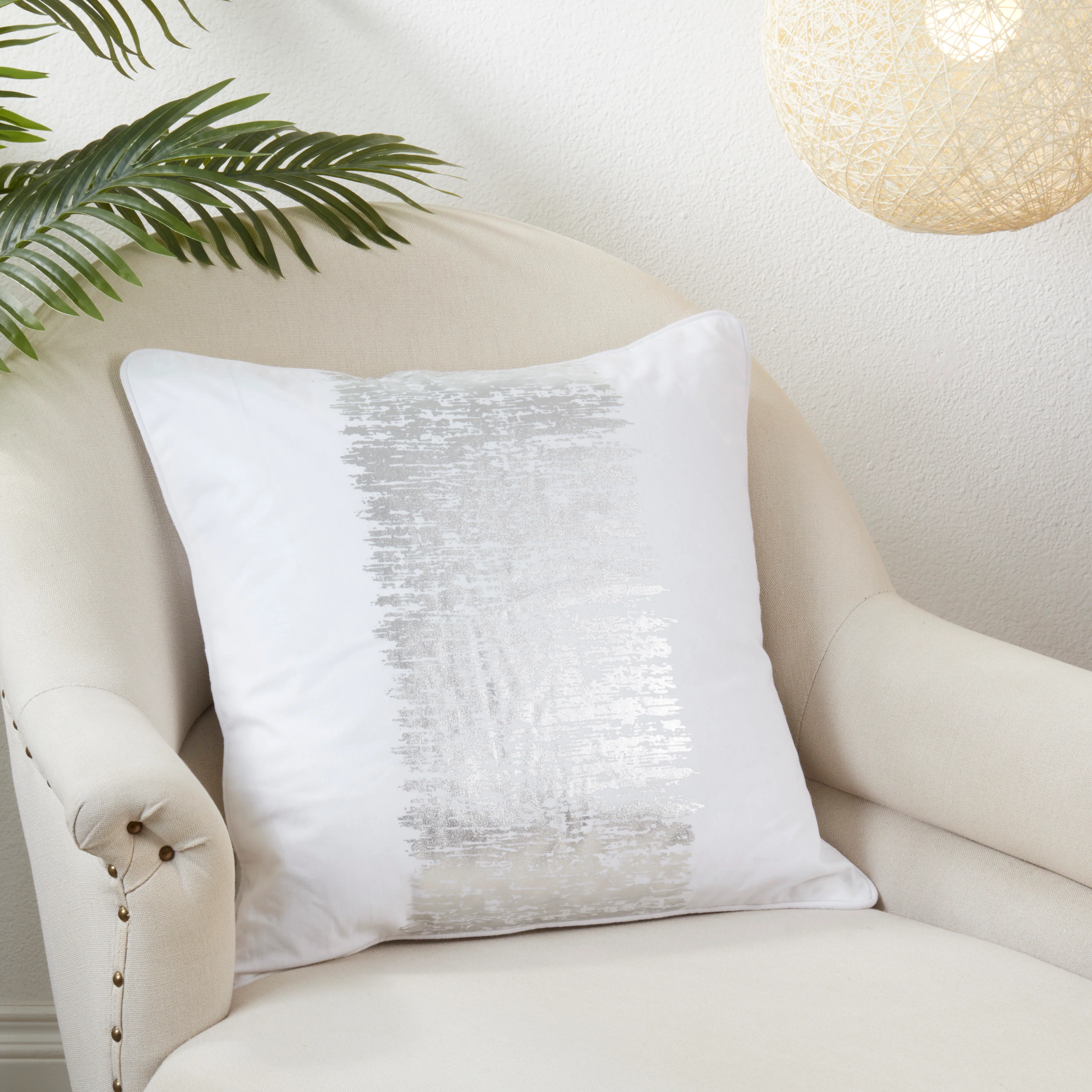 Metallic Banded Design Throw Pillow - Image 10