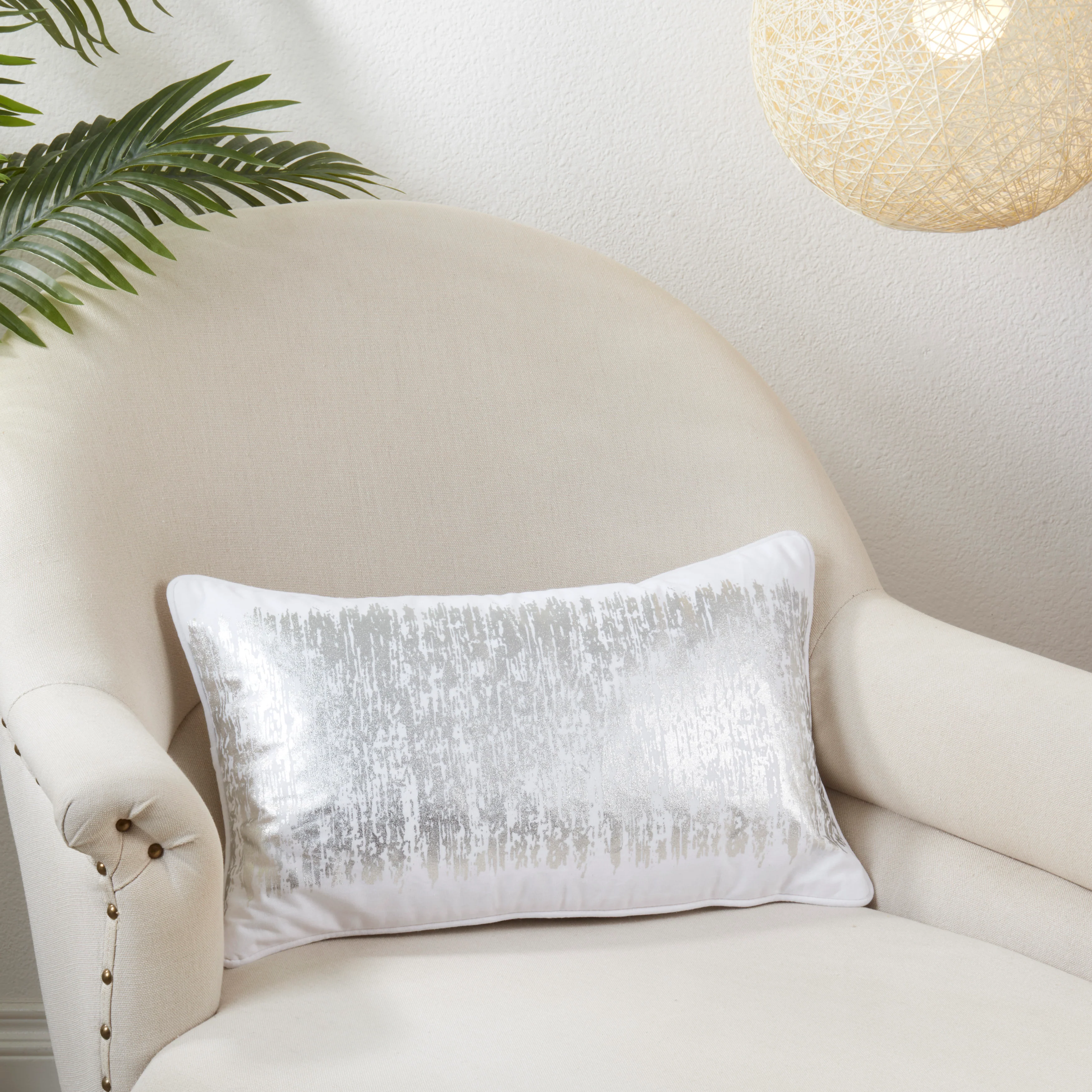 Metallic Banded Design Throw Pillow - Image 7