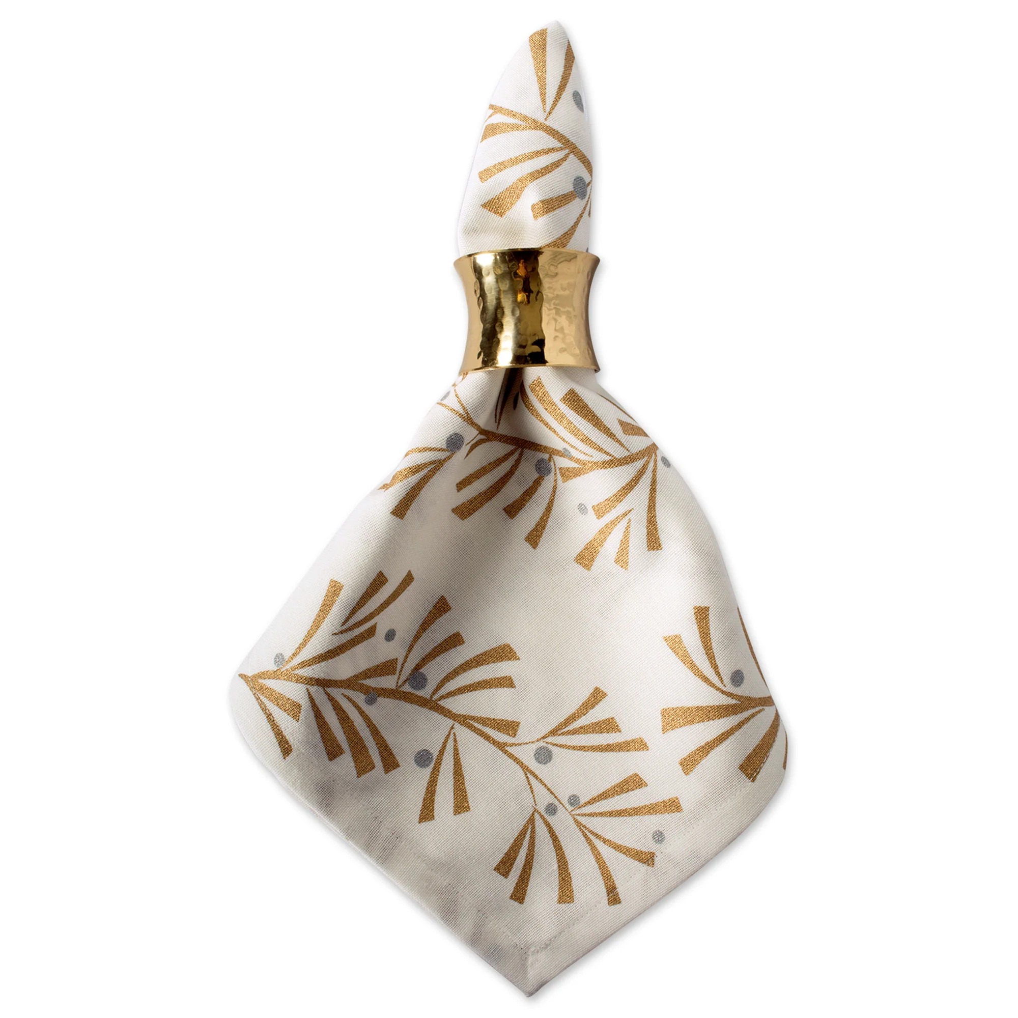 Metallic Holly Leaves Napkins, Set Of 6 - Image 5