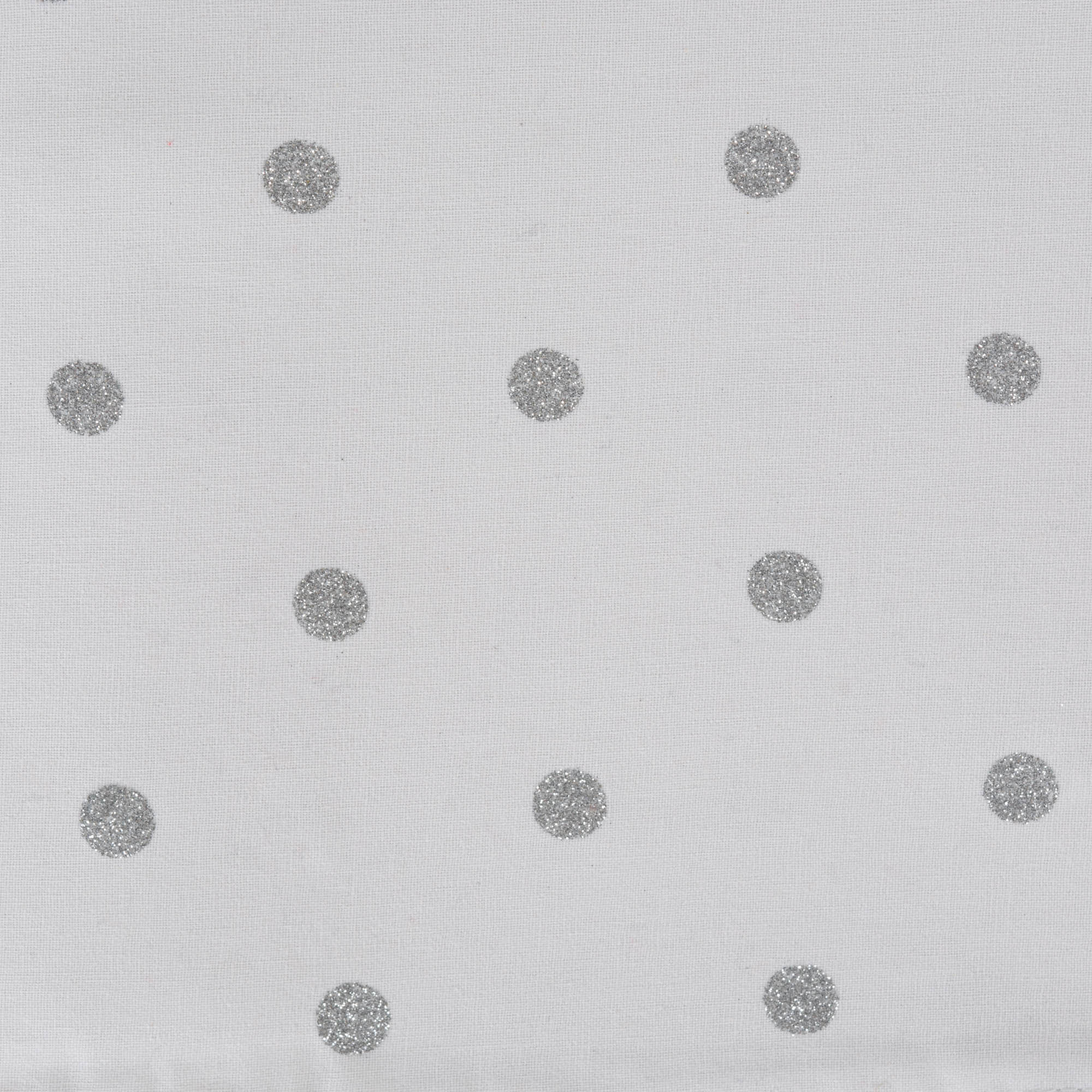 Metallic White & Silver Reversible Polka Dot Table Runner - Image 4