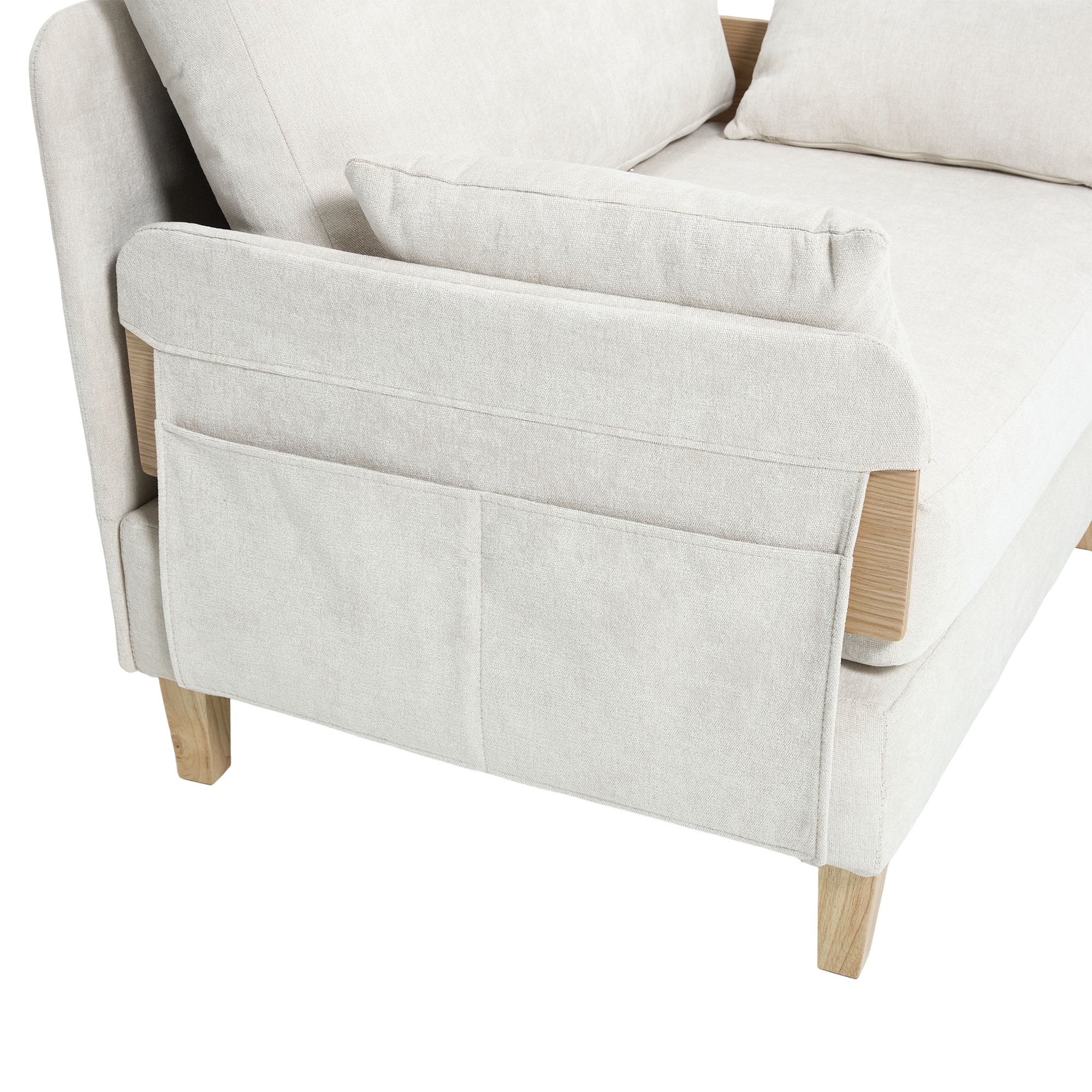 Mid-Century Modern Chenille Foldable Sofa Bed Recliner - Image 101