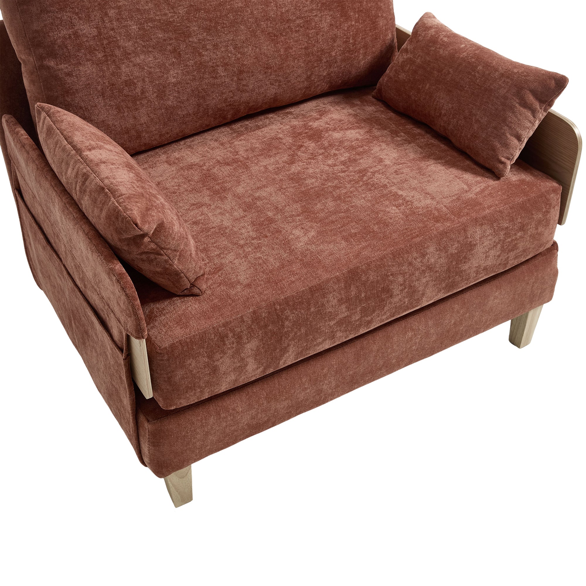 Mid-Century Modern Chenille Foldable Sofa Bed Recliner - Image 131