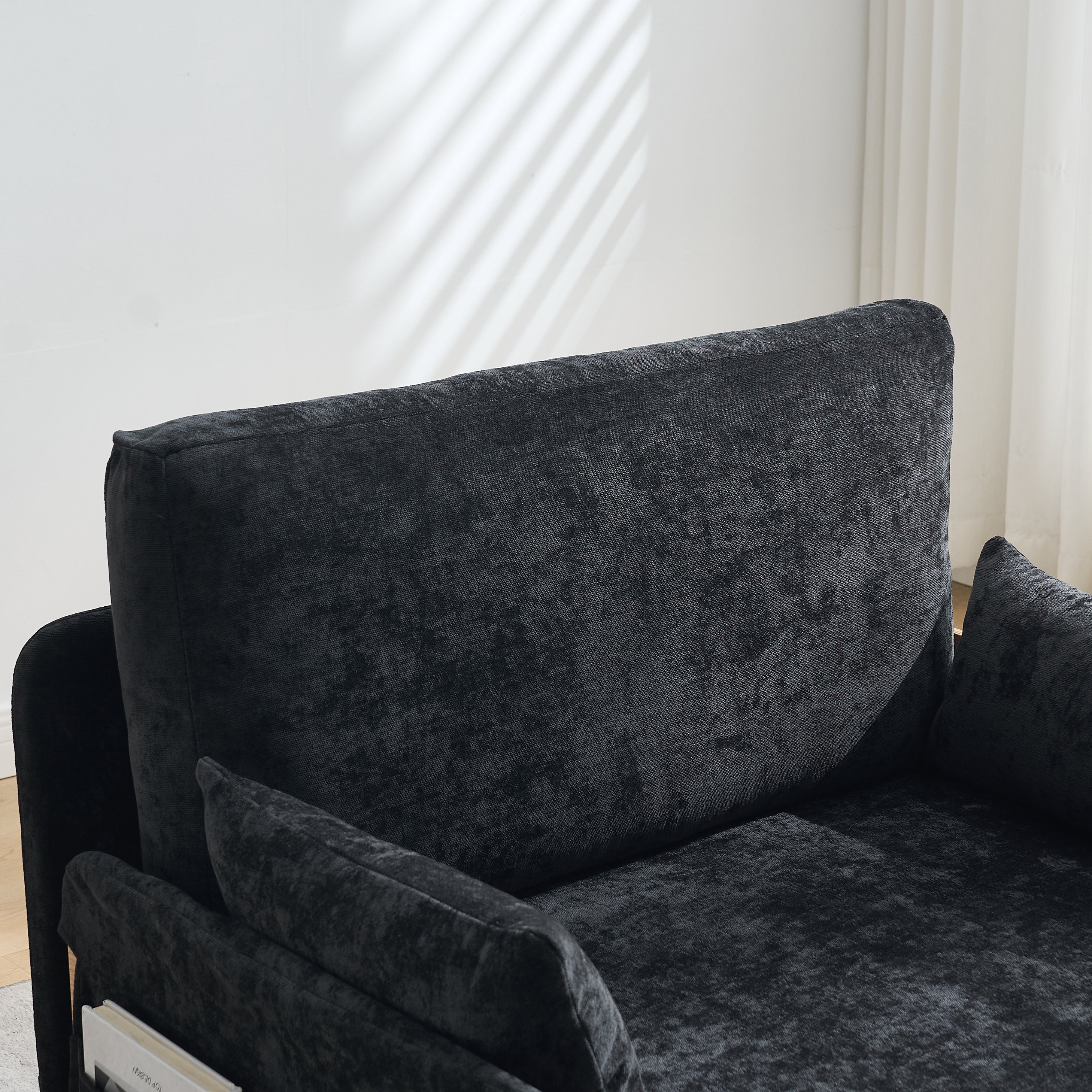 Mid-Century Modern Chenille Foldable Sofa Bed Recliner - Image 40