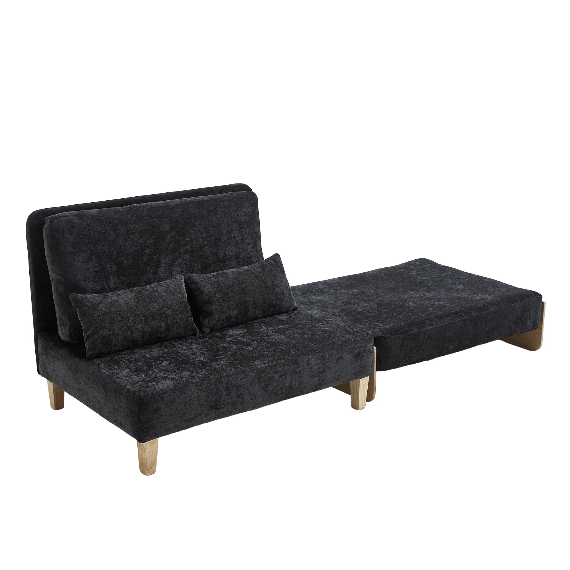 Mid-Century Modern Chenille Foldable Sofa Bed Recliner - Image 45