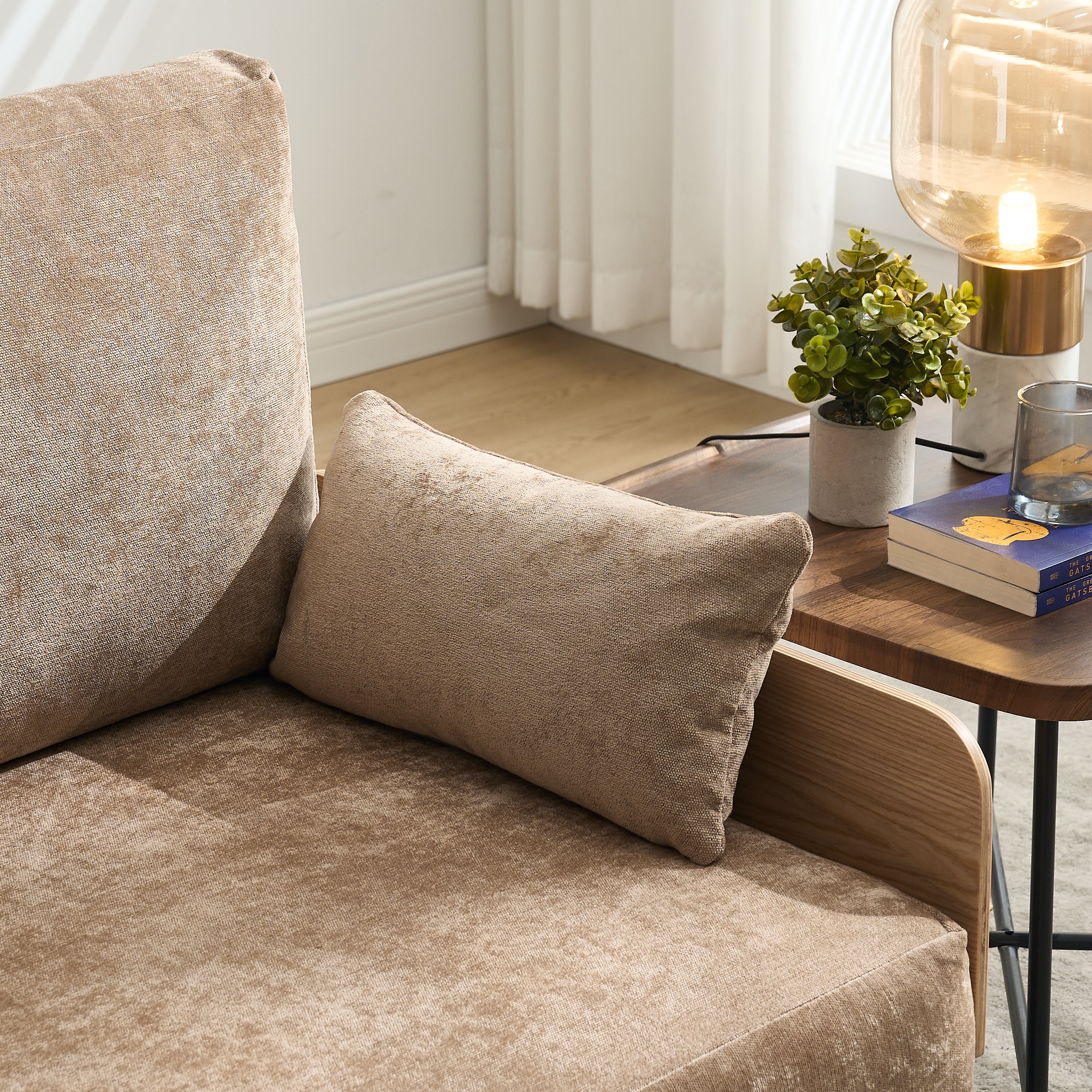 Mid-Century Modern Chenille Foldable Sofa Bed Recliner - Image 67