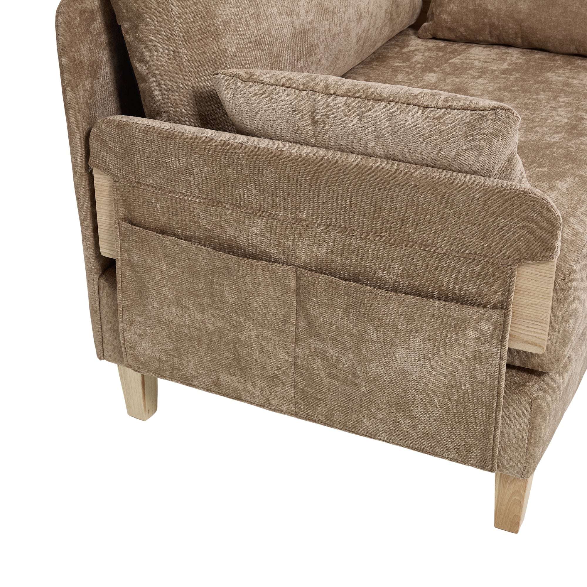 Mid-Century Modern Chenille Foldable Sofa Bed Recliner - Image 74