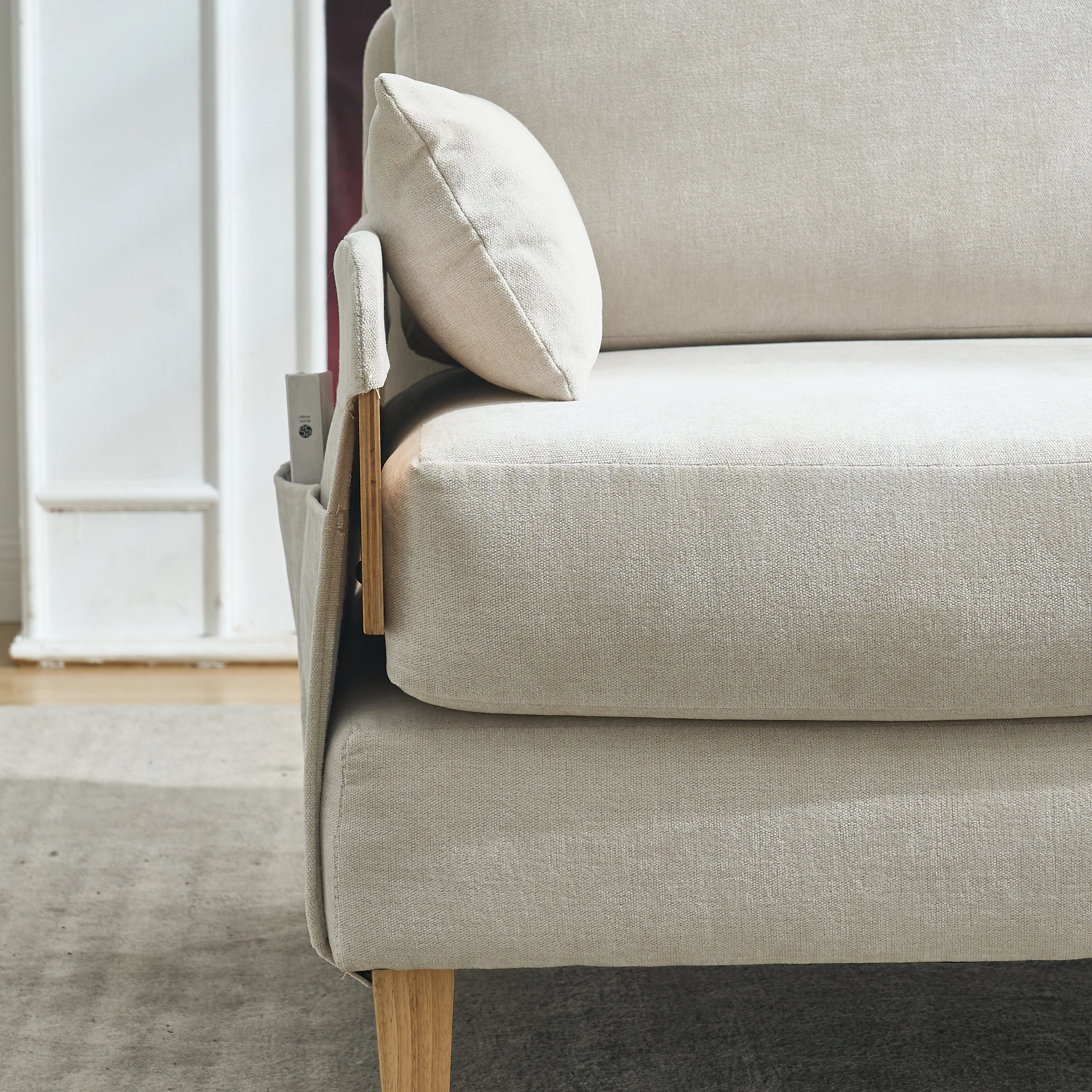 Mid-Century Modern Chenille Foldable Sofa Bed Recliner - Image 93