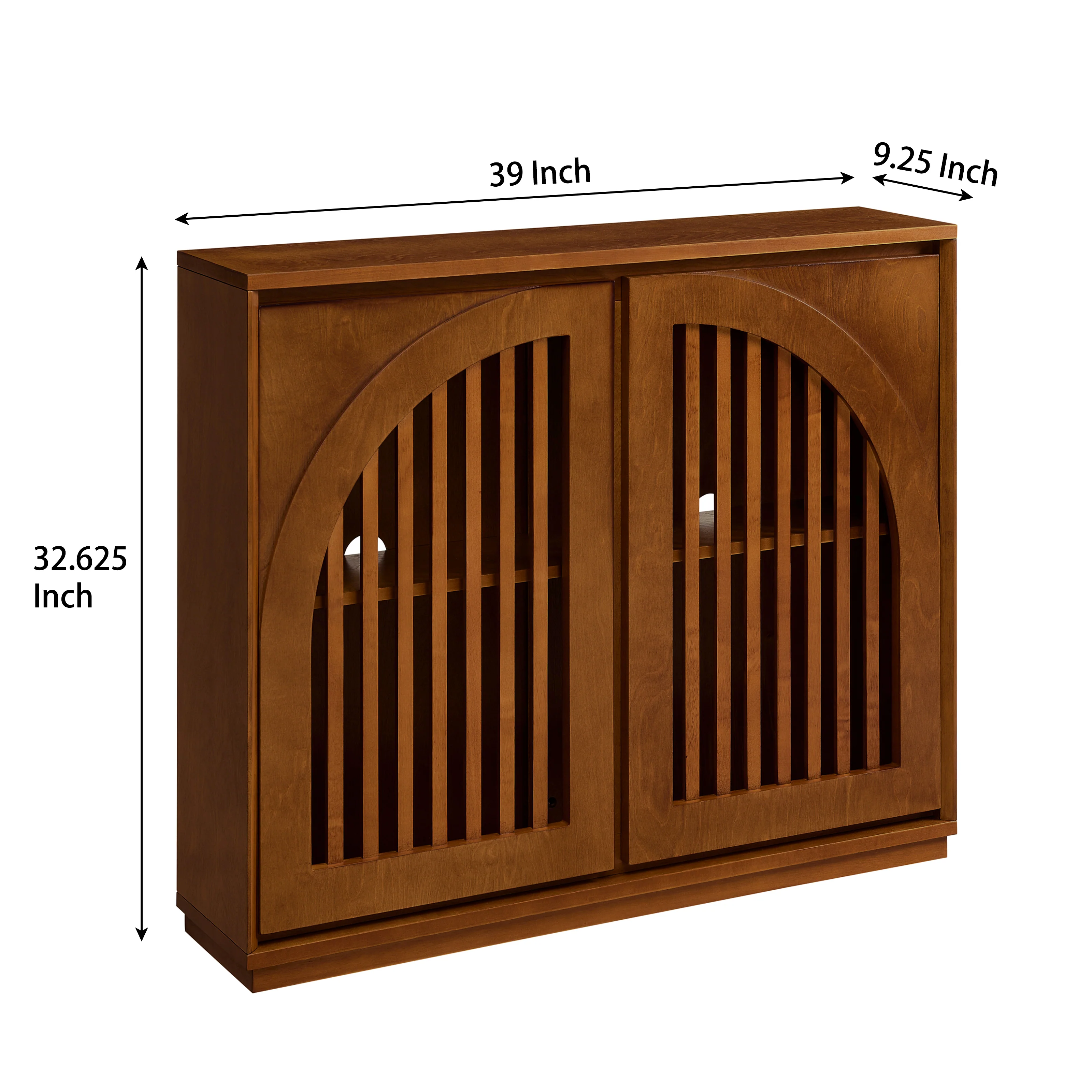 Mid-Century Modern Fluted Narrow Storage Cabinet with 2 Outlet Holes - Image 20