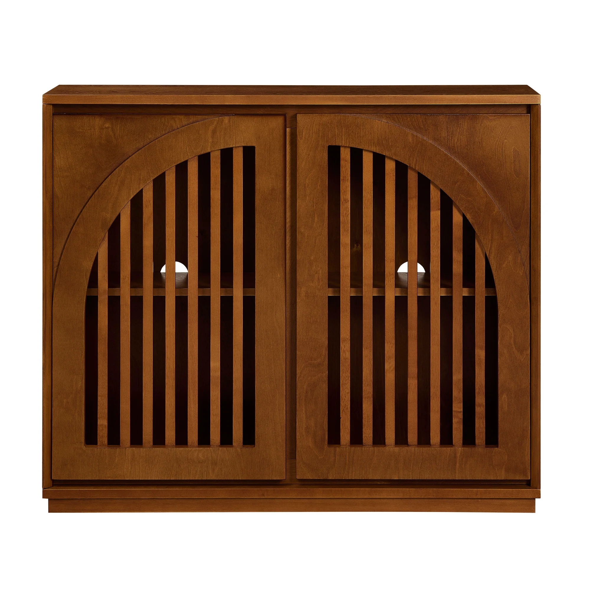 Mid-Century Modern Fluted Narrow Storage Cabinet with 2 Outlet Holes - Image 23