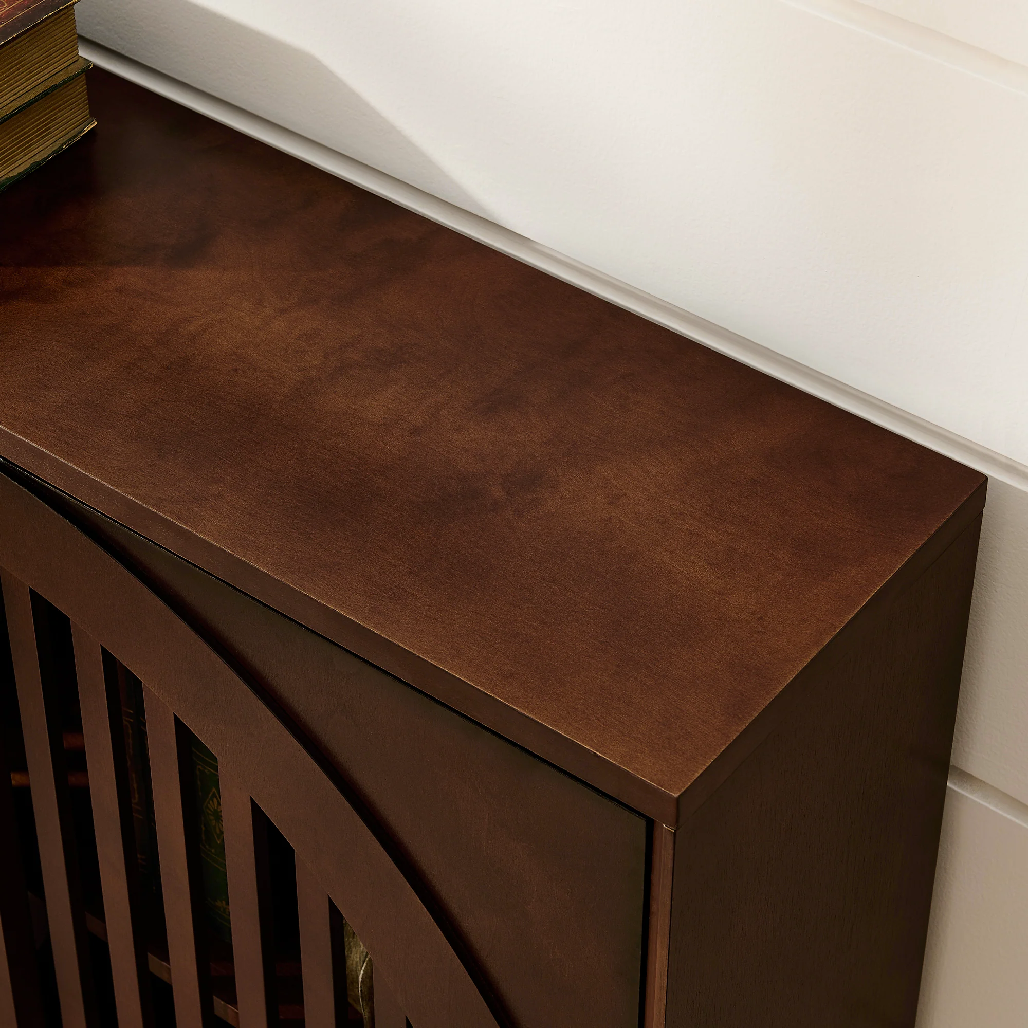 Mid-Century Modern Fluted Narrow Storage Cabinet with 2 Outlet Holes - Image 8