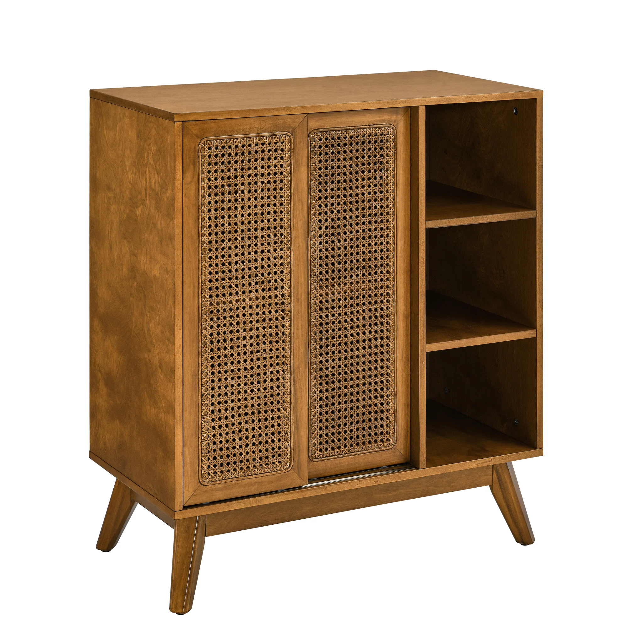 Mid Century Modern Rattan Sideboard Cabinet - Image 9