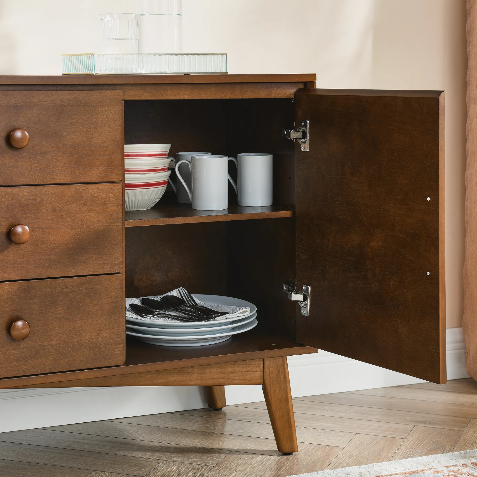 Mid-Century Modern Sideboard Buffet Storage Cabinet - Image 9