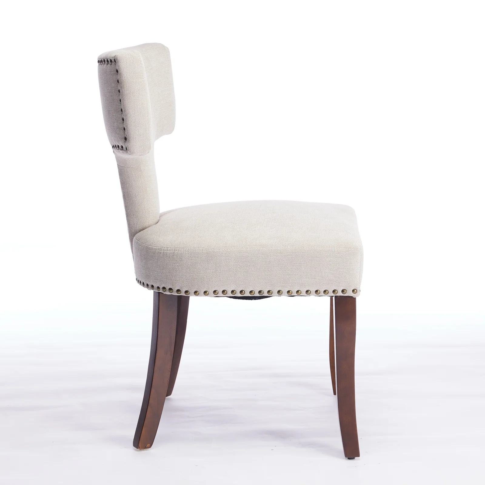 Mid Century Modern T-Back Dining Chairs with Nailhead Trim, Set of 2 - Image 47