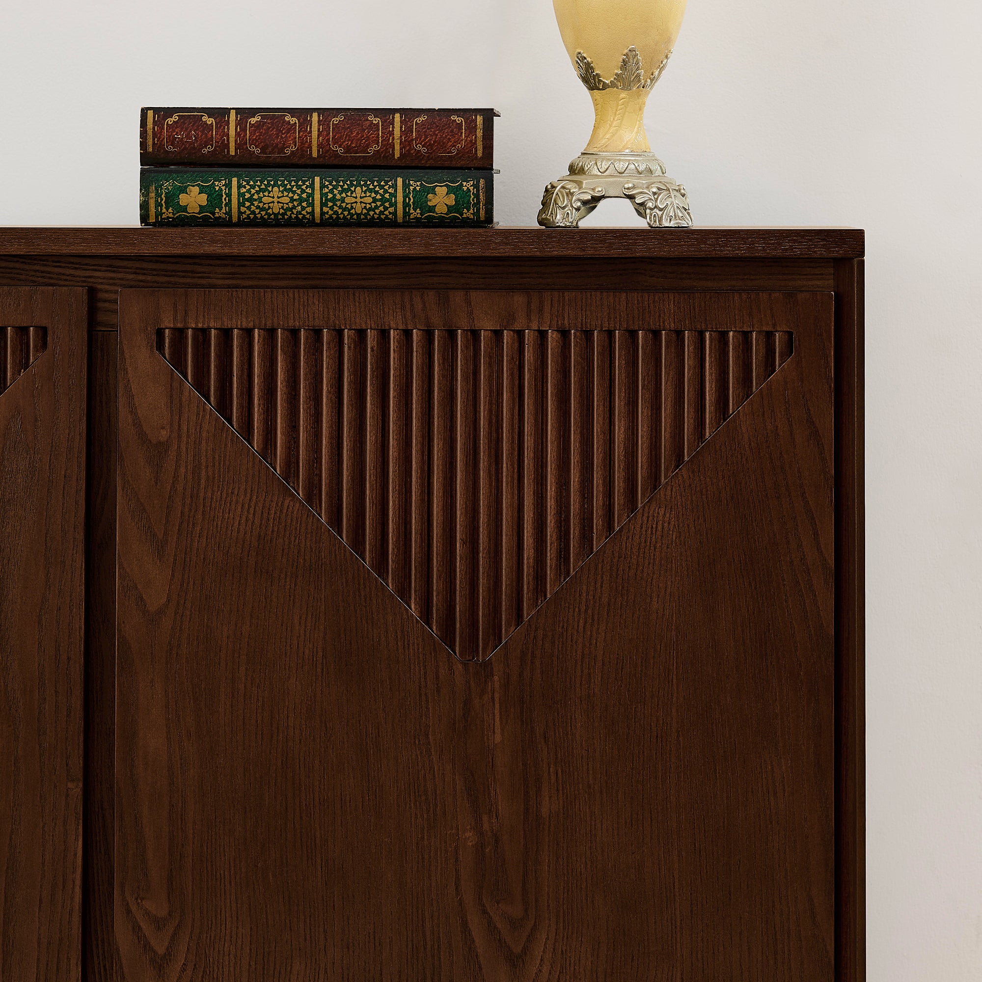Mid Century Modern V-Shape Narrow Storage Cabinet - Image 6