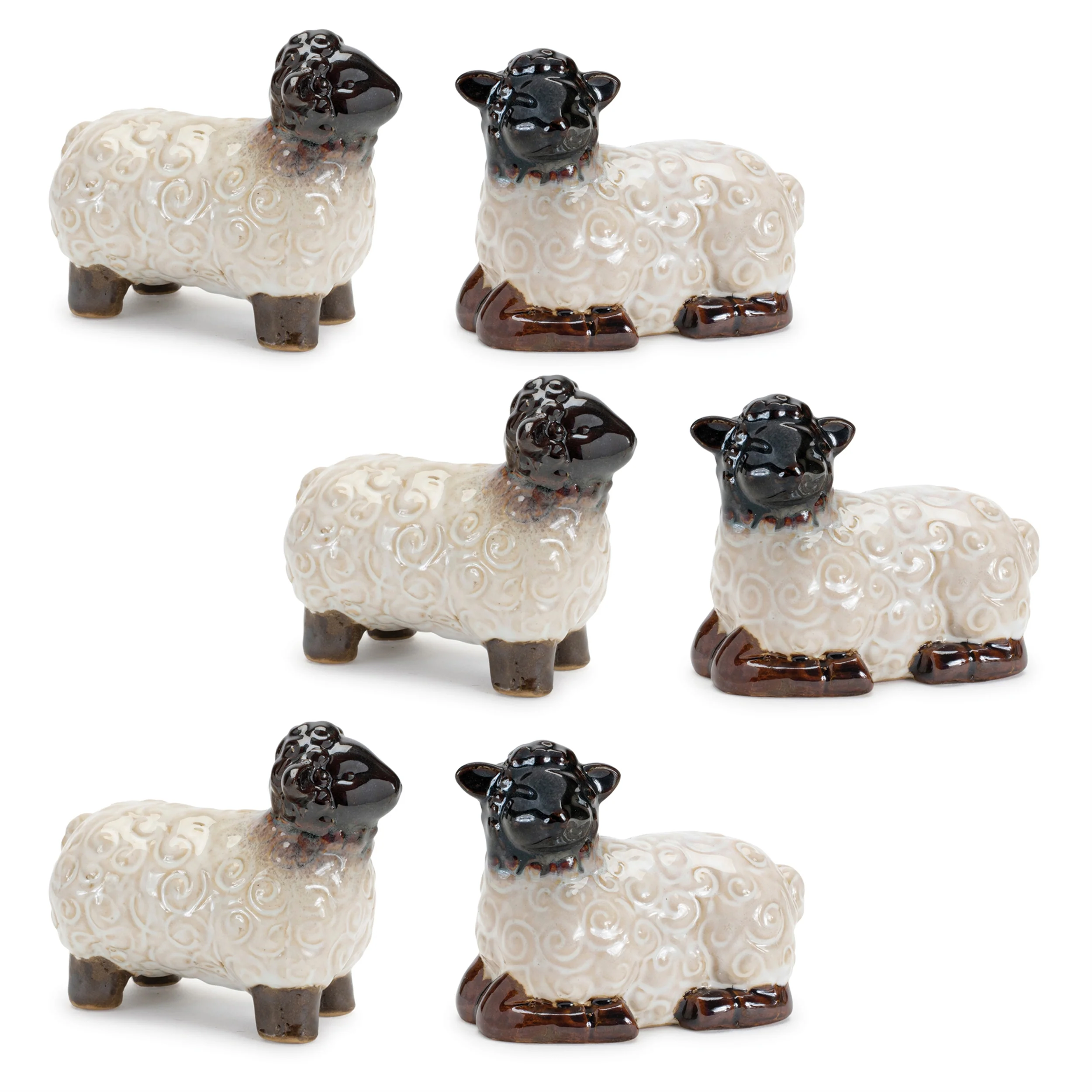 Mini Sheep Figurine, Set of 6 - Image 6