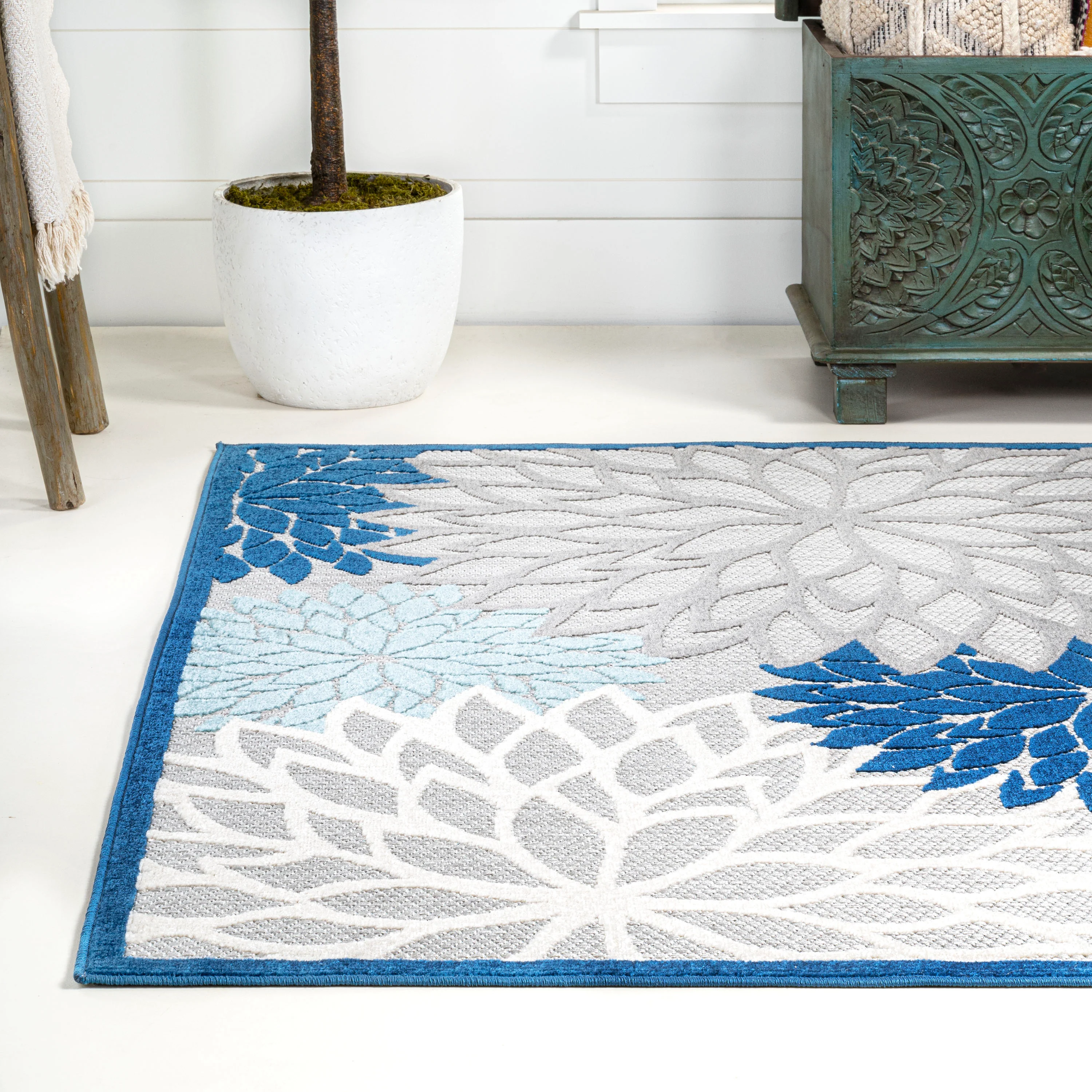 Minori Floral High-Low Indoor/Outdoor Area Rug - Image 28