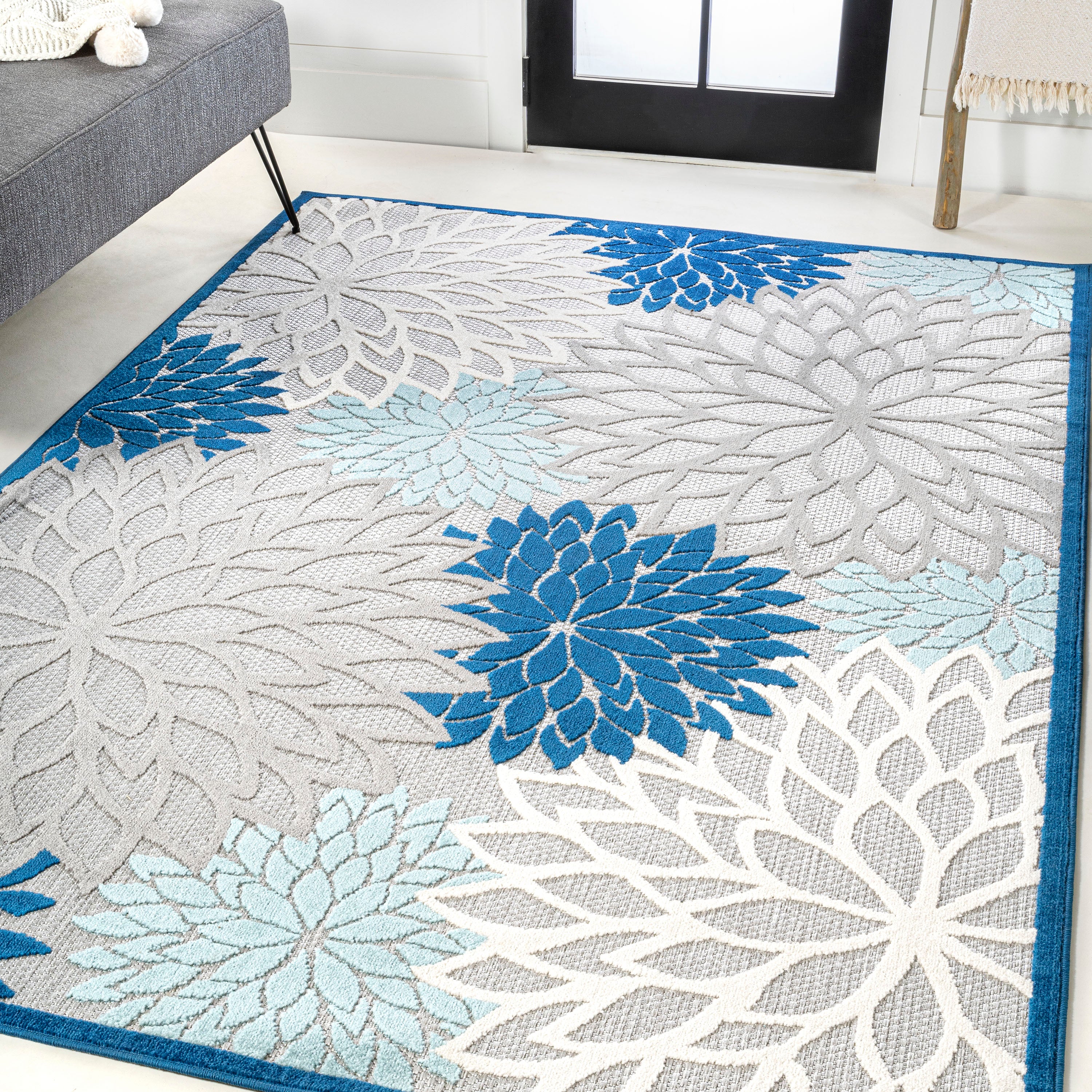 Minori Floral High-Low Indoor/Outdoor Area Rug - Image 40