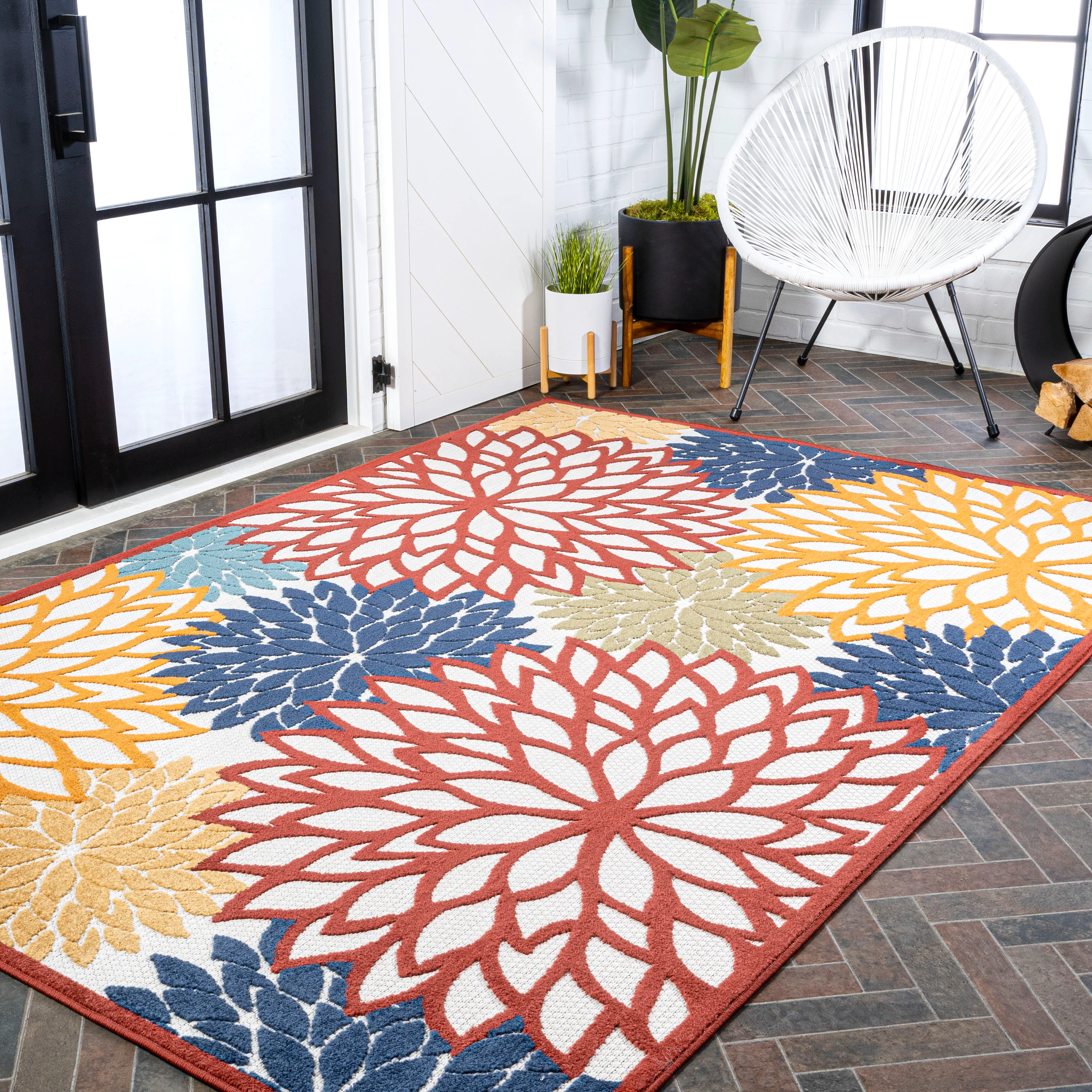 Minori Floral High-Low Indoor/Outdoor Area Rug - Image 59