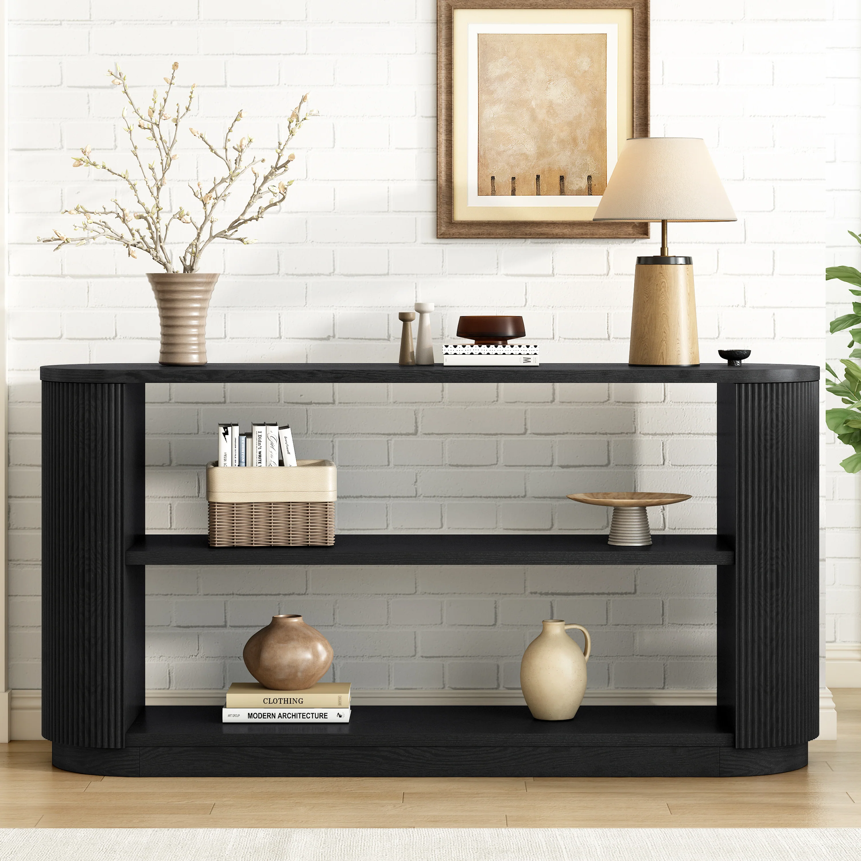 Modern Entryway Console Table with Open Shelf - Image 18
