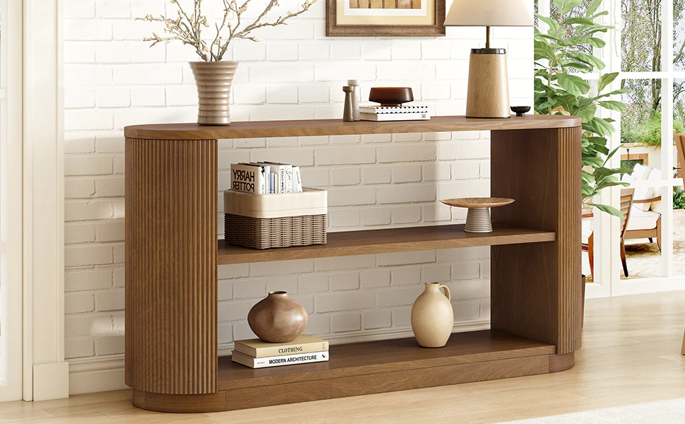 Modern Entryway Console Table with Open Shelf - Image 8