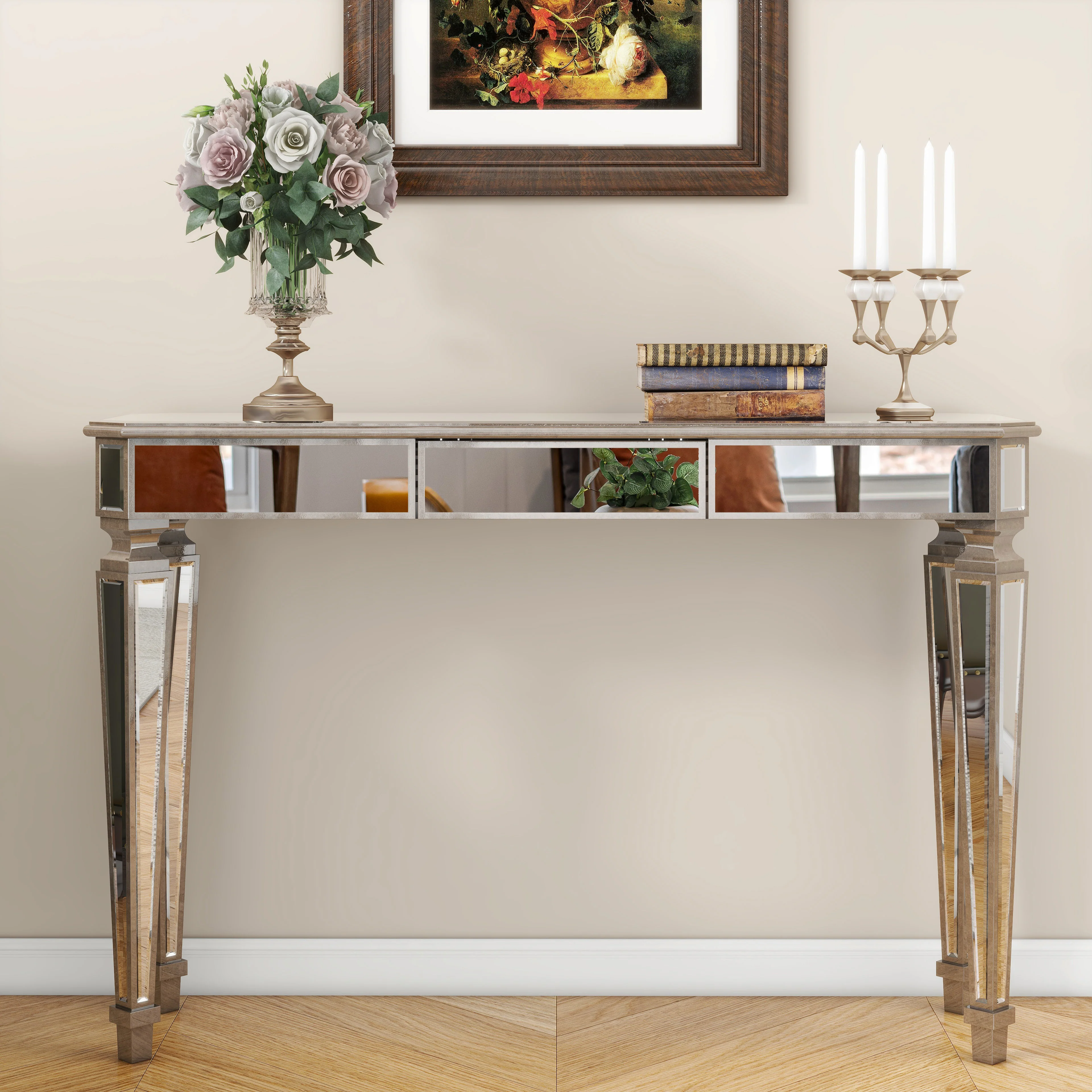Mirror Console Table with 3 Drawers - Image 7