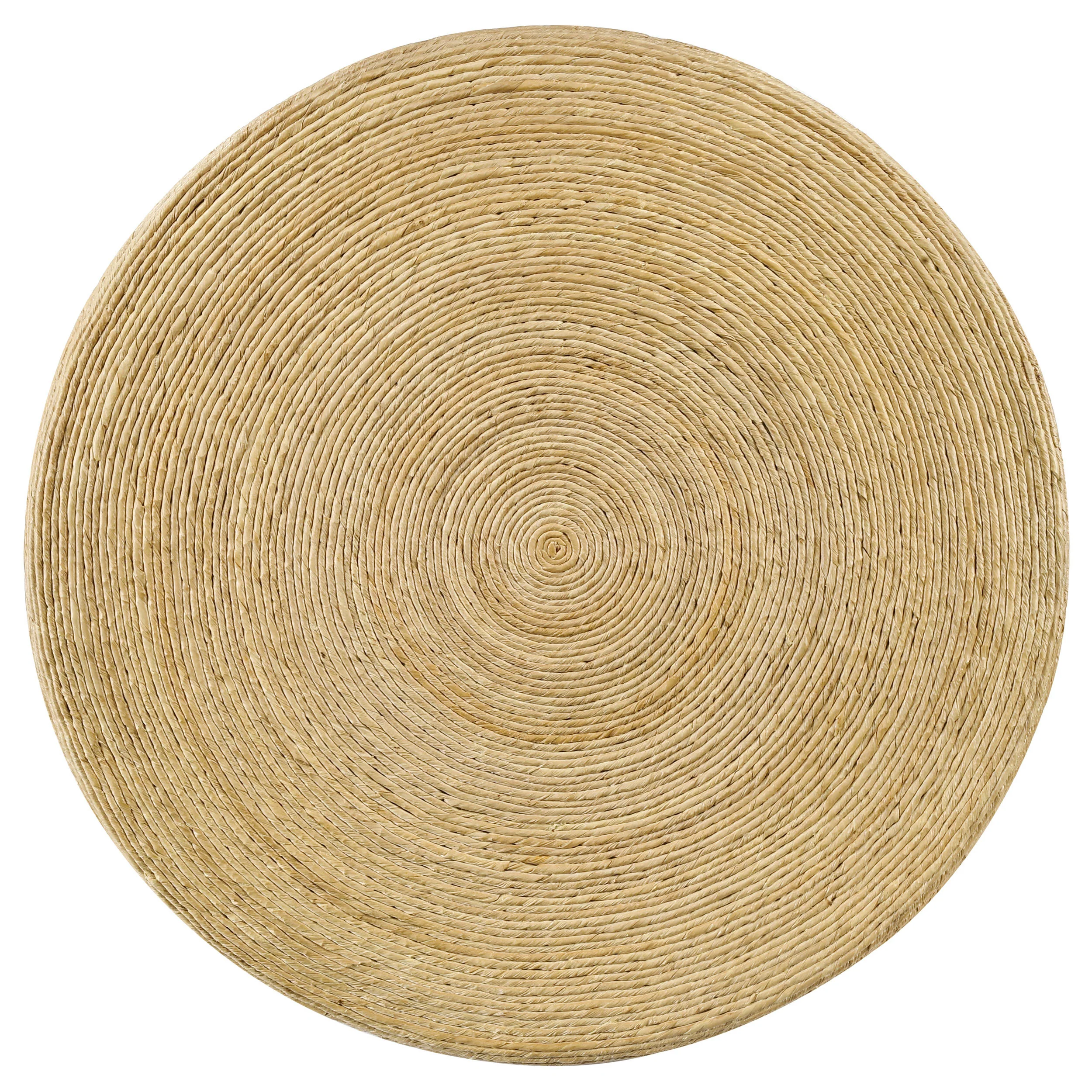 Mize Woven Rattan Round Coffee Table in Natural - Image 4