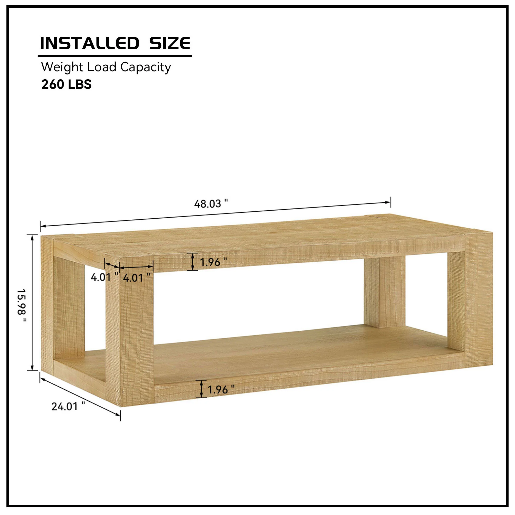 Modern 2-Tier Rectangle Coffee Table - Image 7