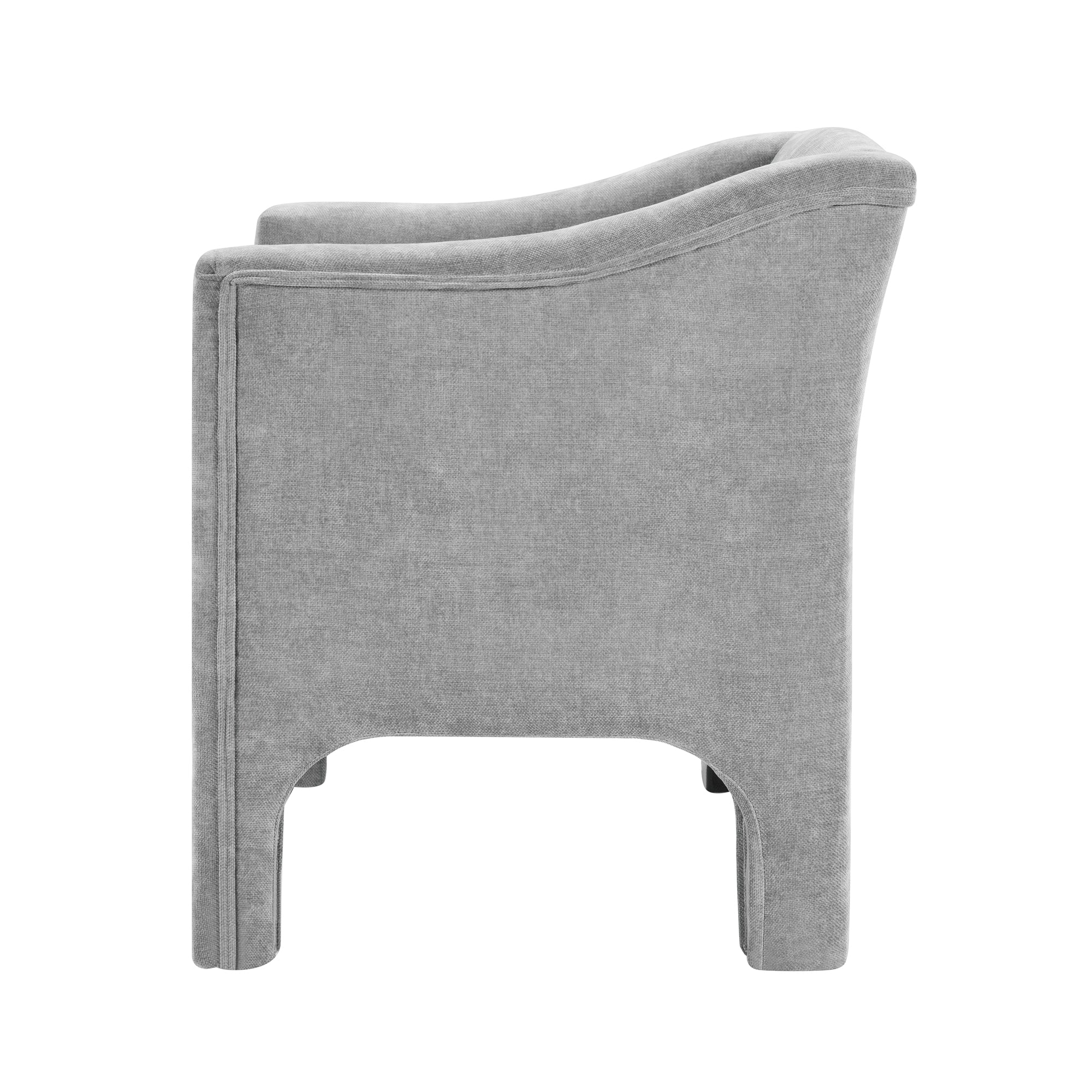 Modern Chenille Barrel Accent Chair with Enclosed Arms - Image 38