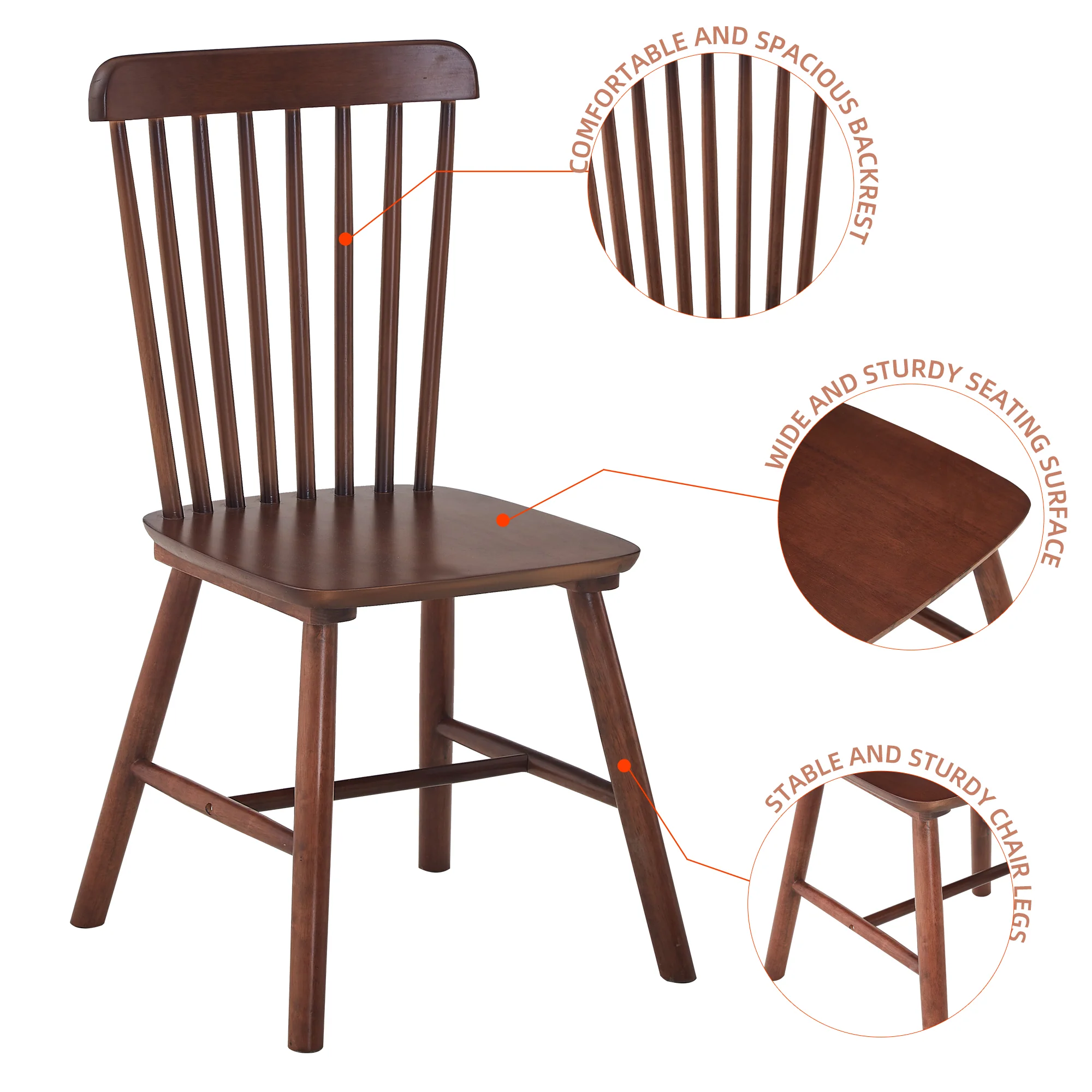 Modern Farmhouse Spindle Back Dining Chairs, Set of 4 - Image 15