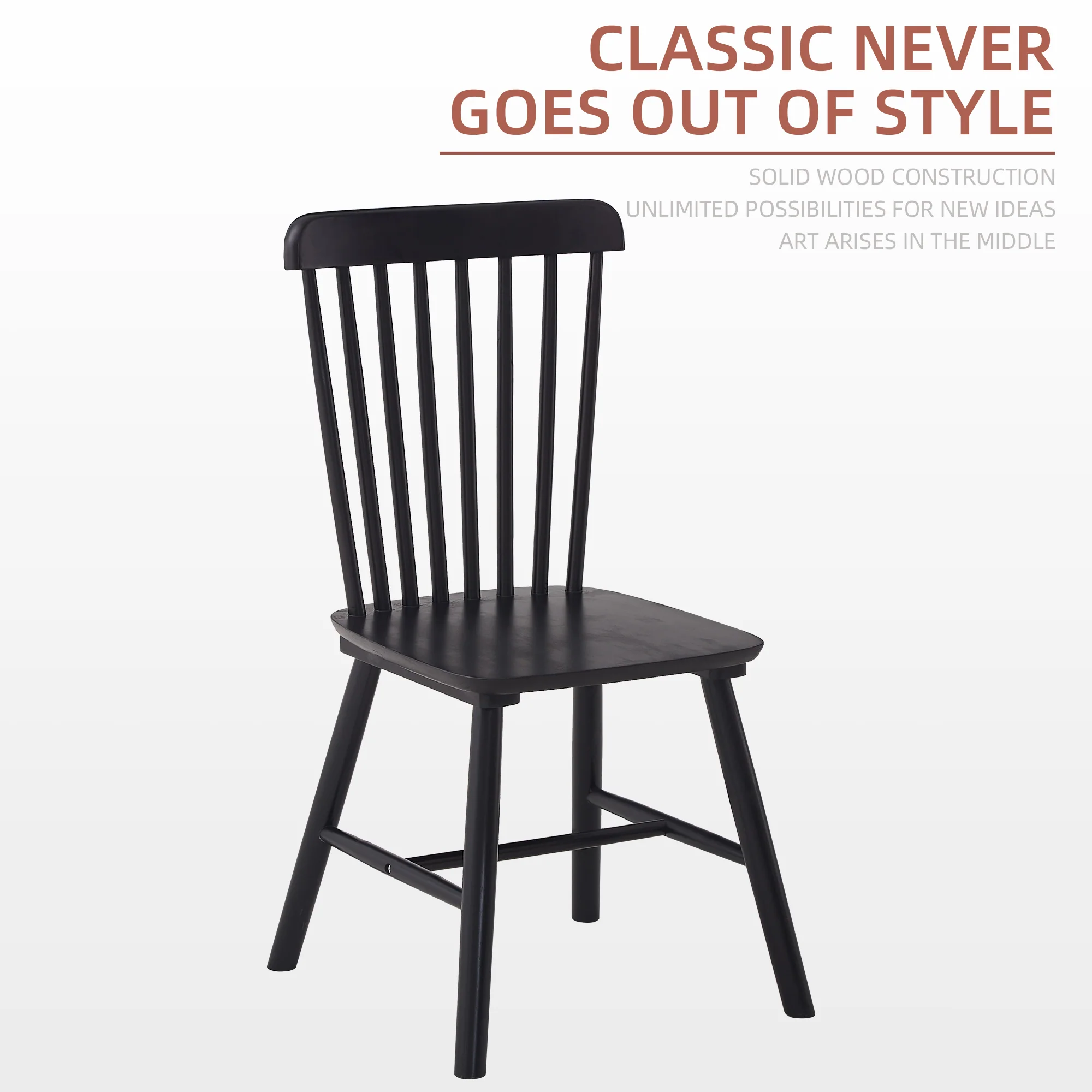 Modern Farmhouse Spindle Back Dining Chairs, Set of 4 - Image 6