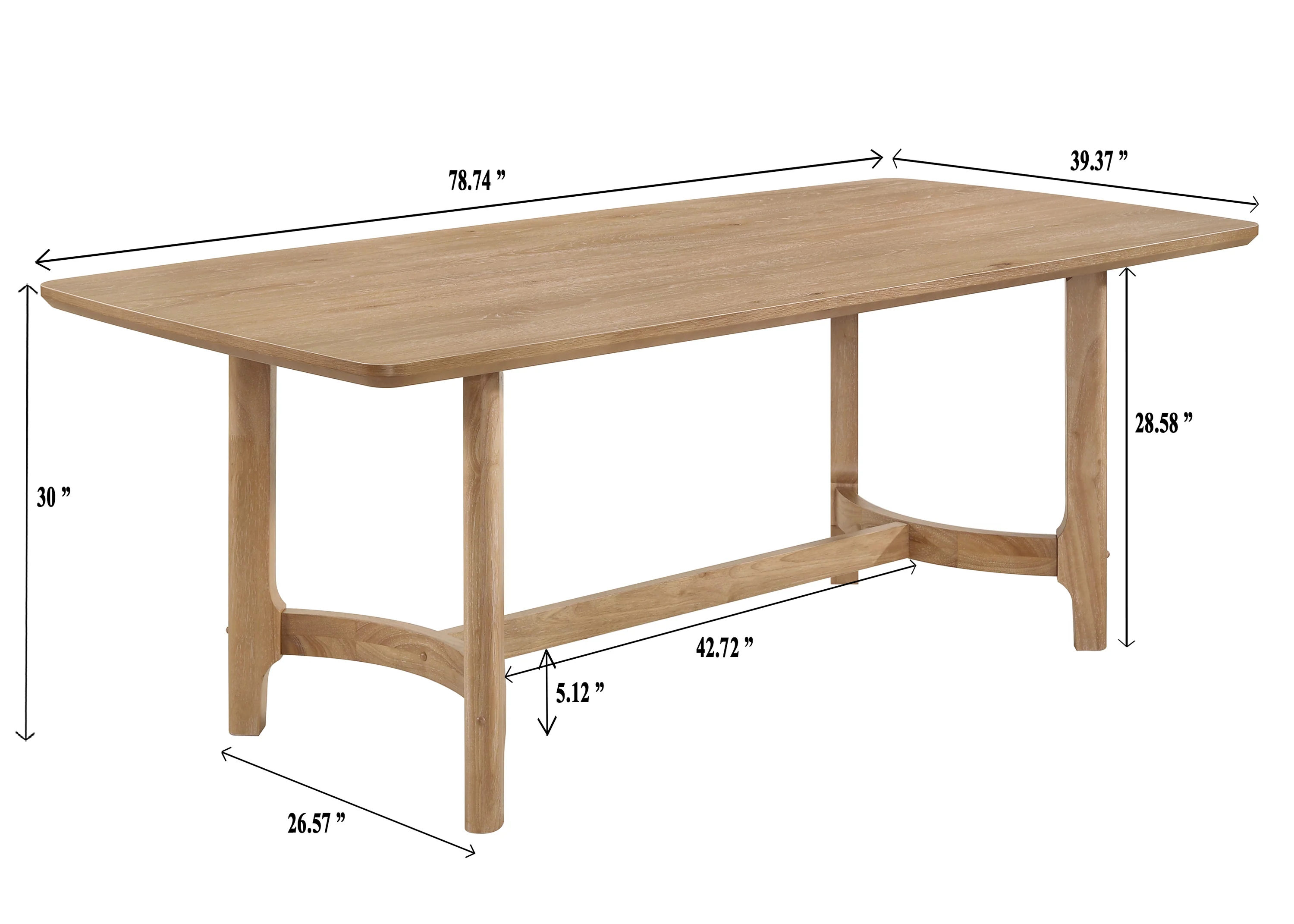 Modern Farmhouse Warm Wood Dining Table - Image 6