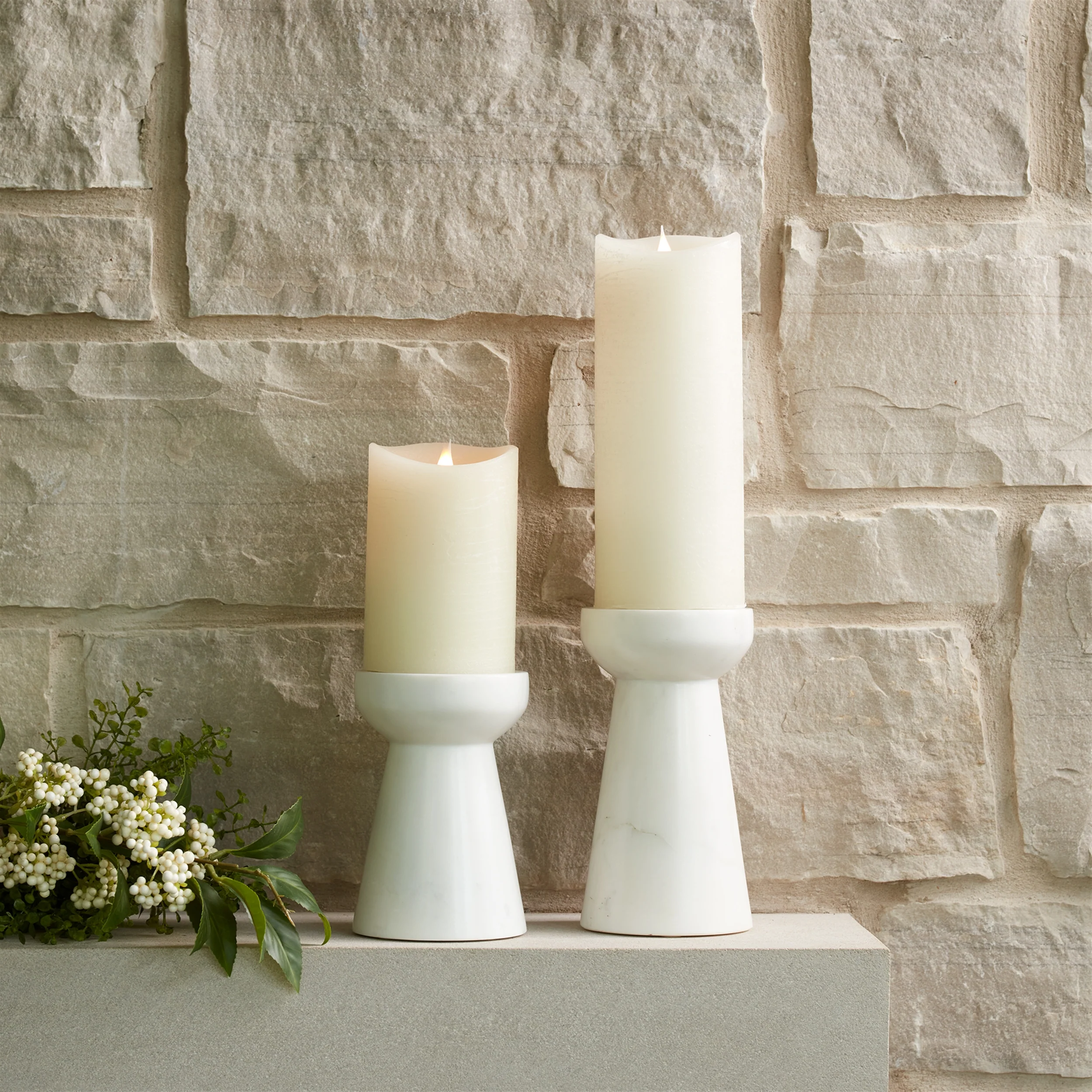Modern Marble Candle Holder, Set of 2 - Image 3
