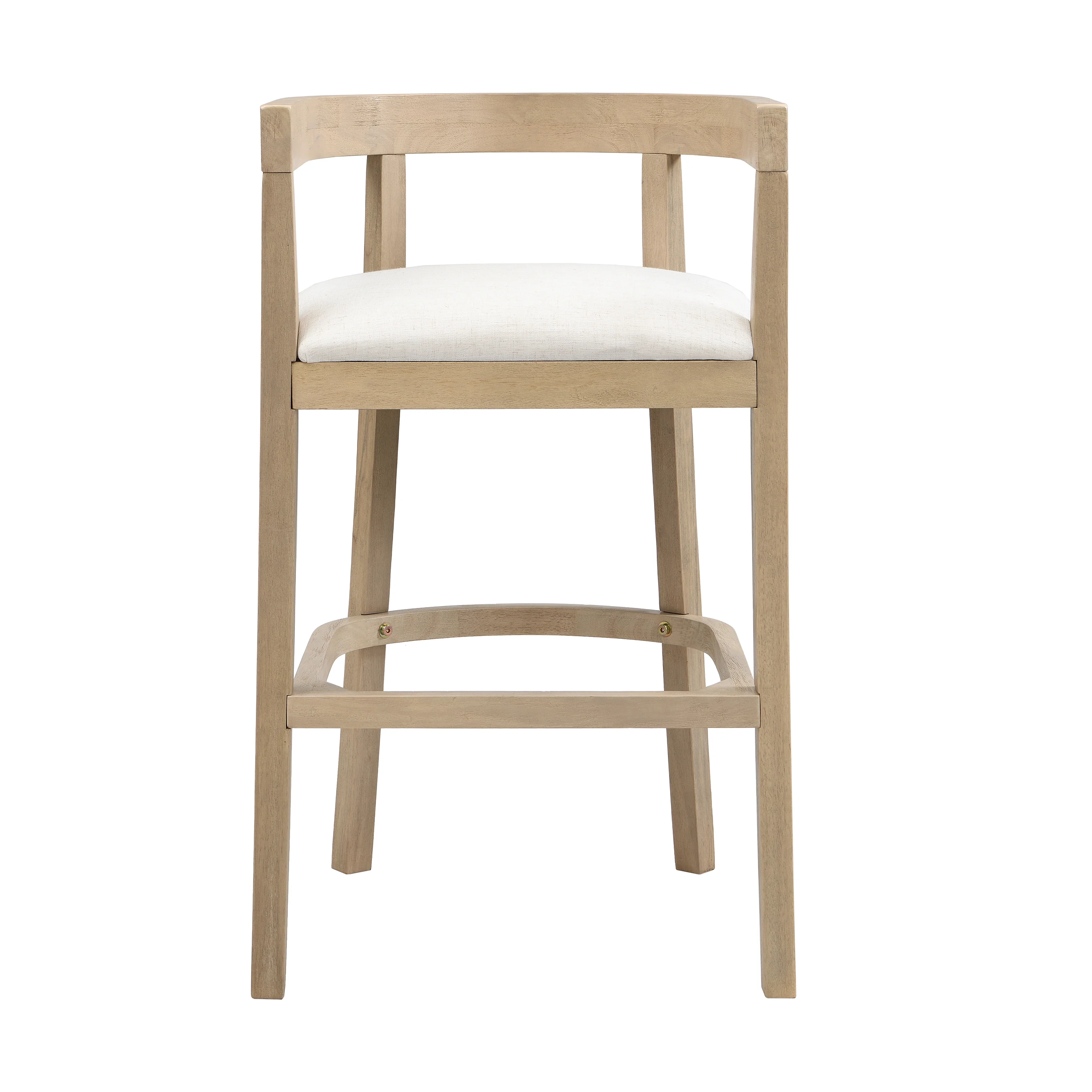 Modern Rubberwood Bar Stool Set with Upholstered Seats - Image 3