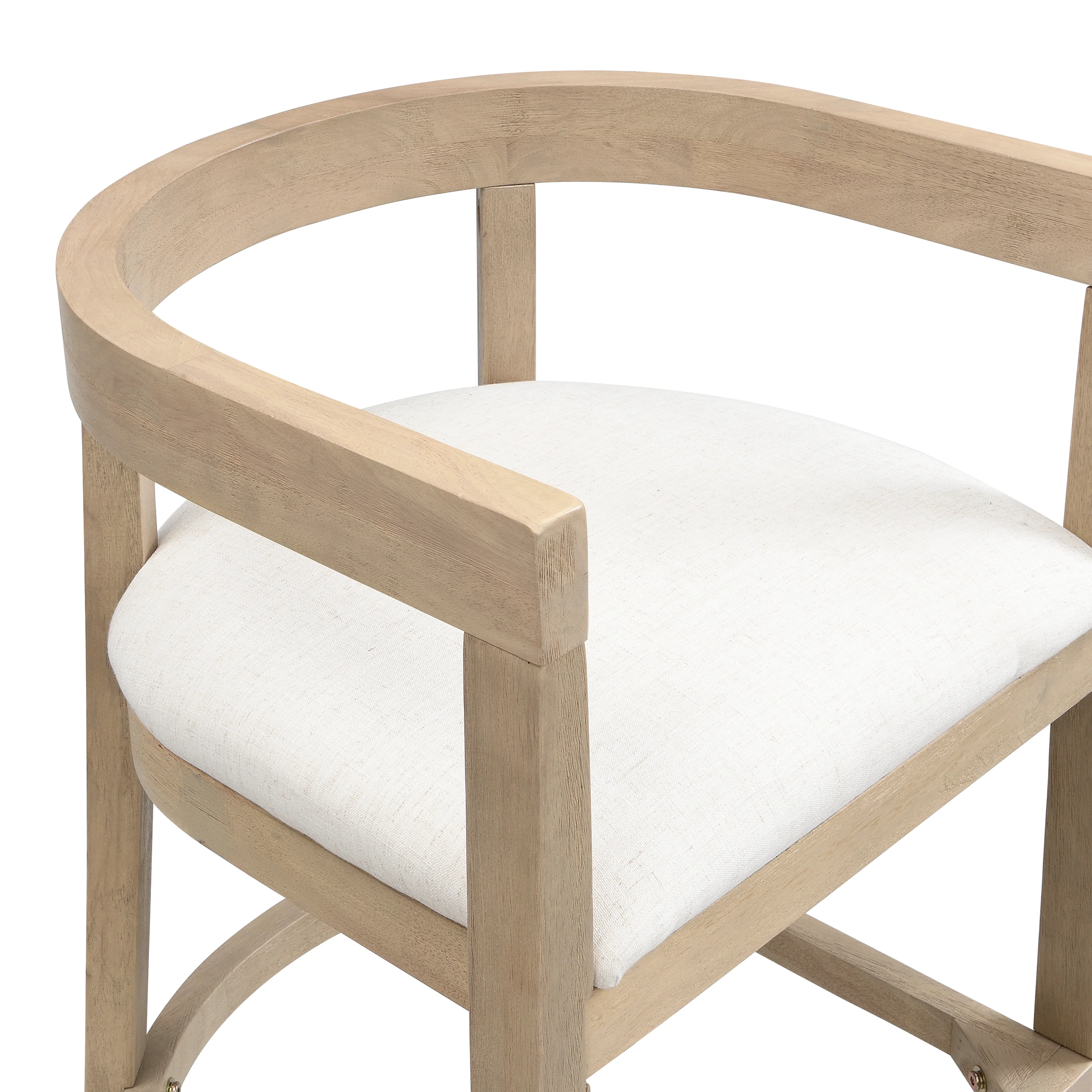 Modern Rubberwood Bar Stool Set with Upholstered Seats - Image 8