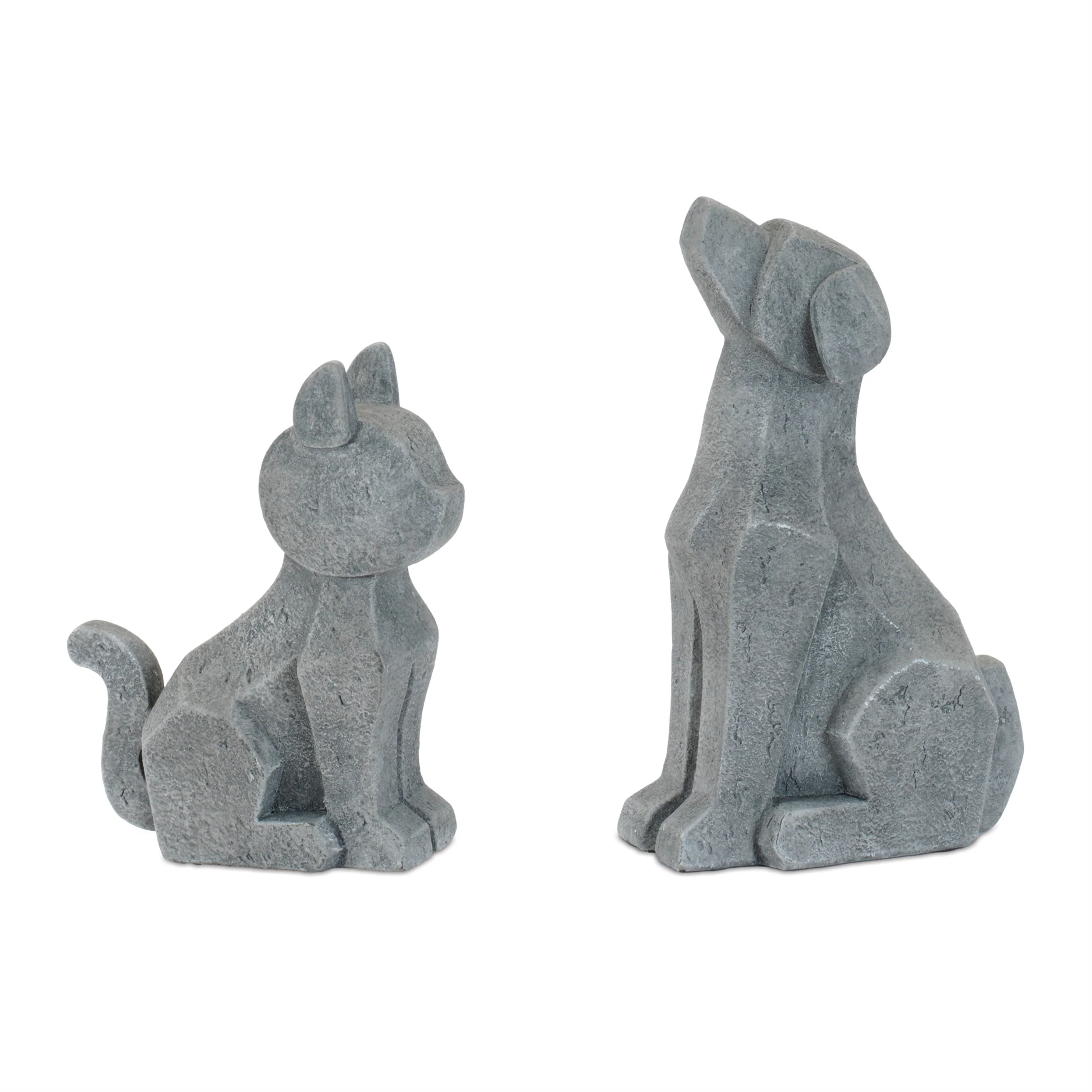 Modern Sitting Dog and Cat Figurine, Set of 4