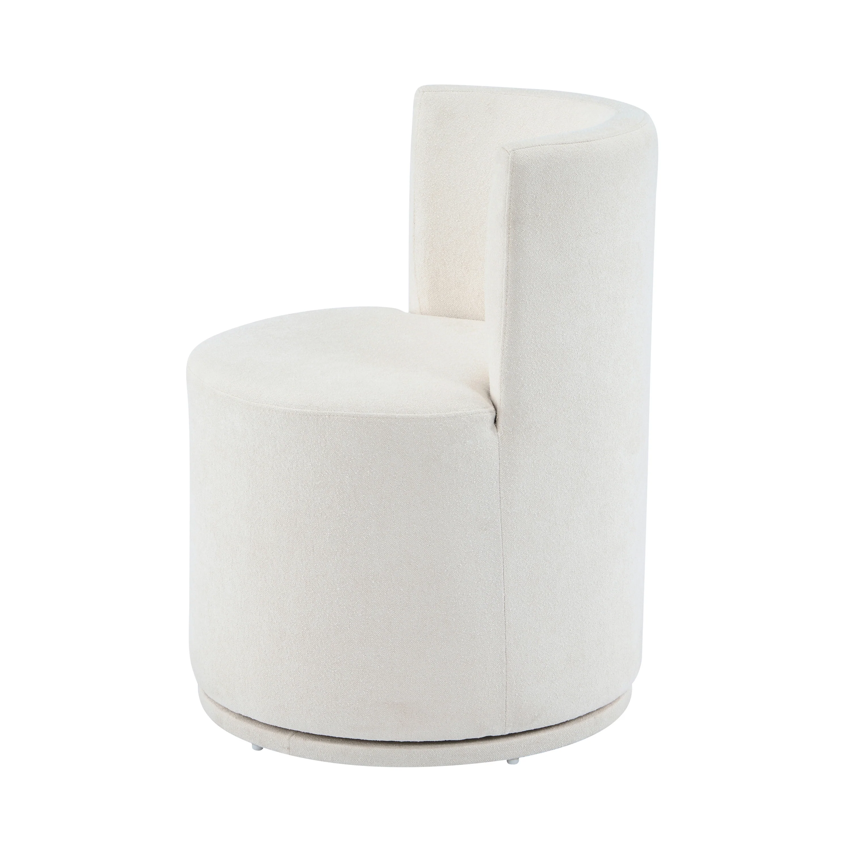 Modern Swivel Upholstered Side Chair in Beige - Image 5