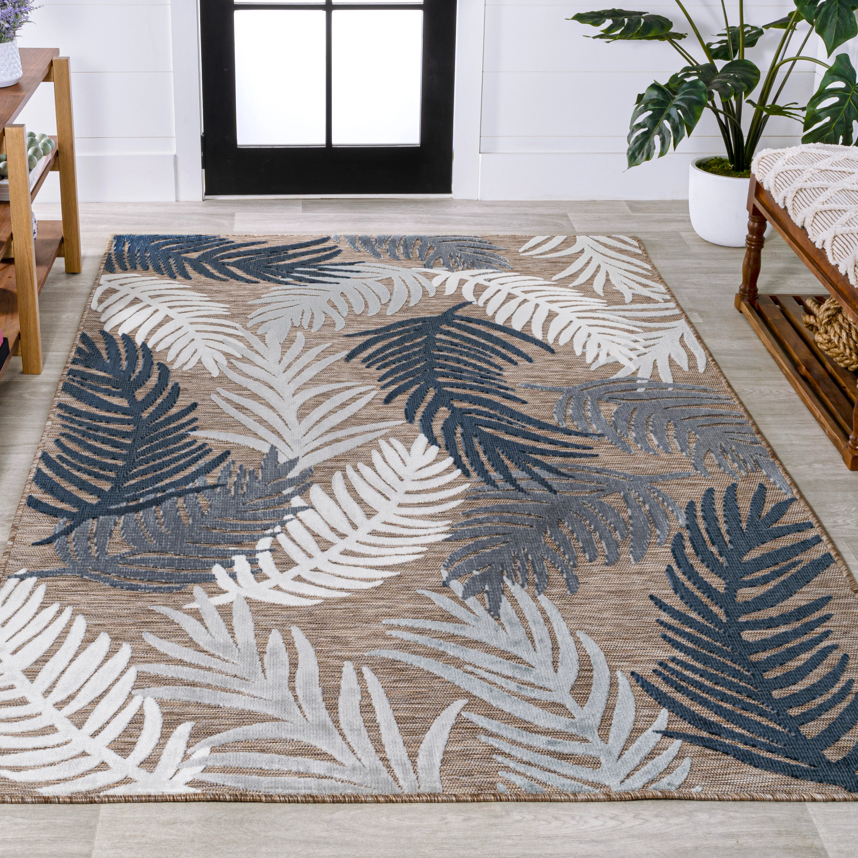 Montego High-Low Tropical Palm Indoor/Outdoor Area Rug - Image 9