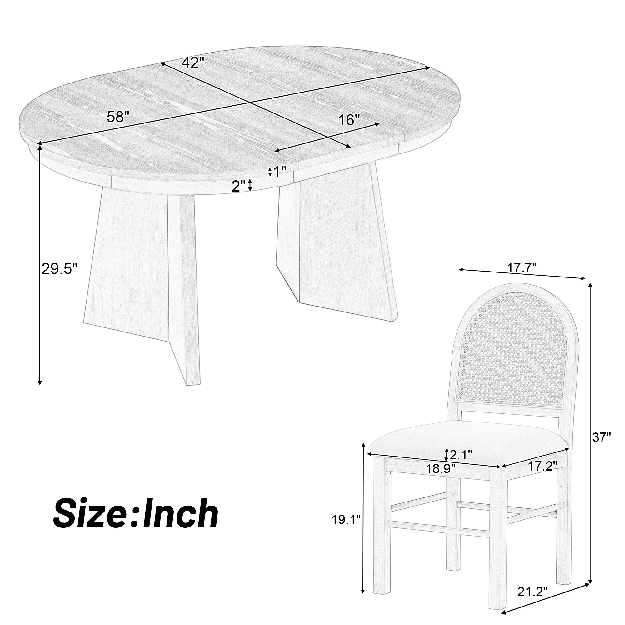 Monza 5-Piece Dining Set with Extendable Oval Table and 4 Upholstered Chairs - Image 10