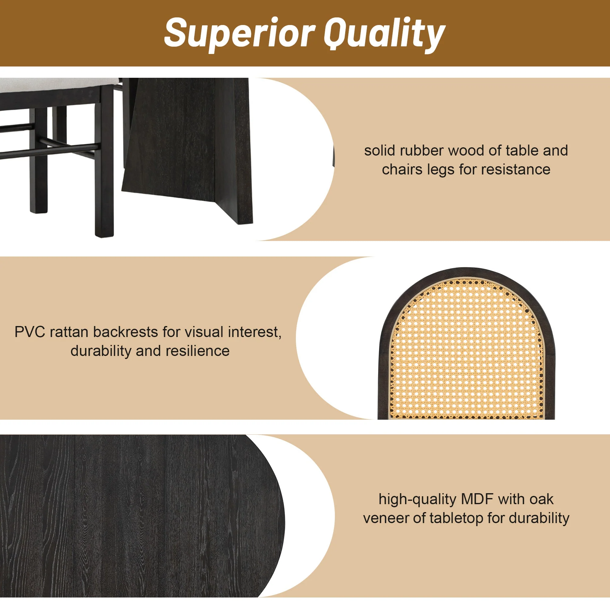Monza 5-Piece Dining Set with Extendable Oval Table and 4 Upholstered Chairs - Image 9