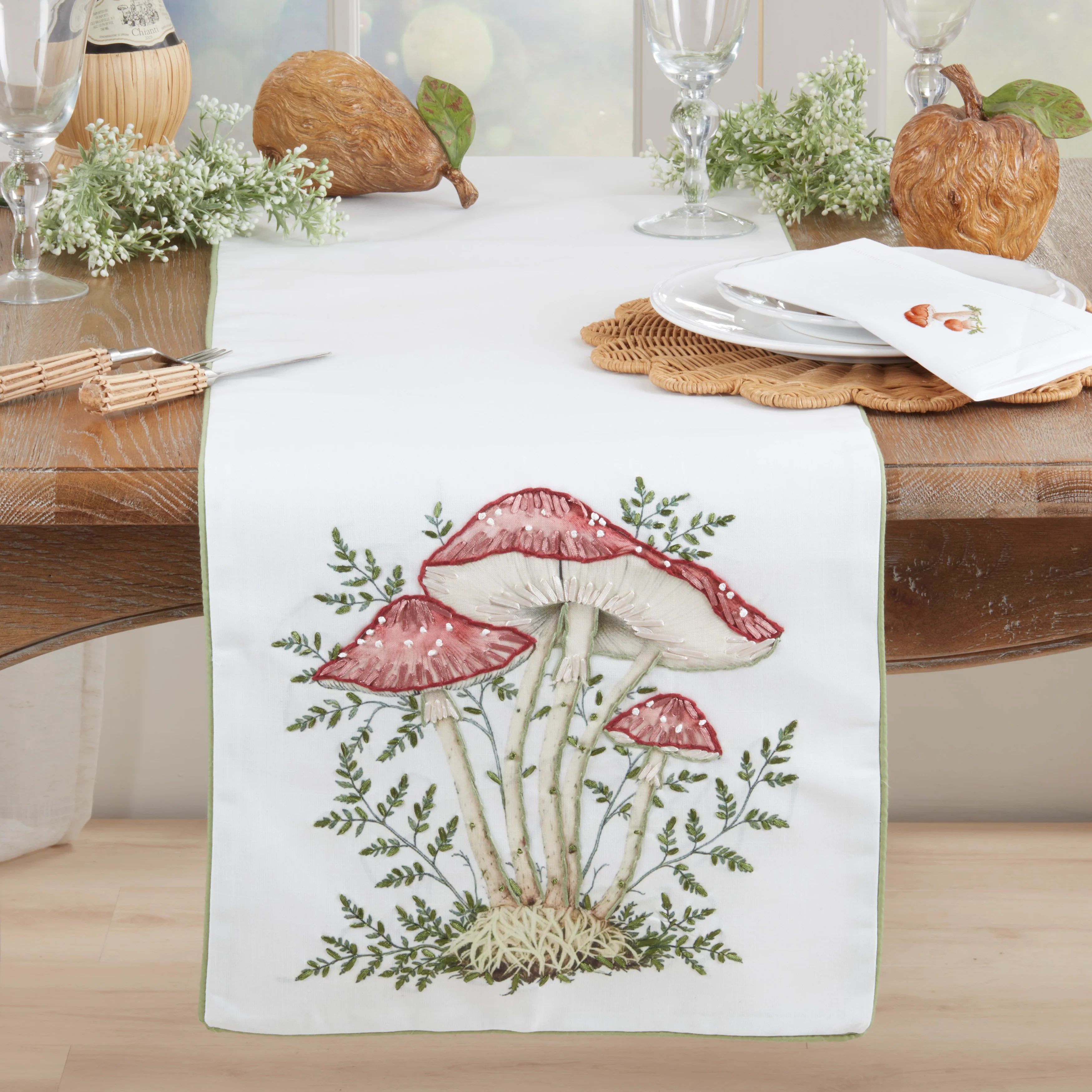 Mushroom Embroidered Table Runner - Image 3