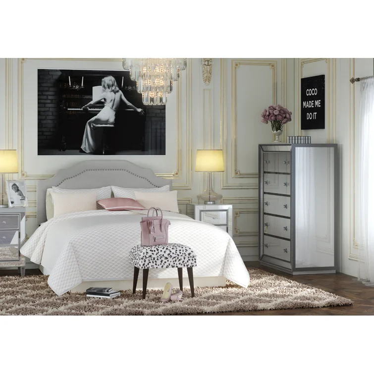Nailhead Trim Upholstered Headboard - Image 11