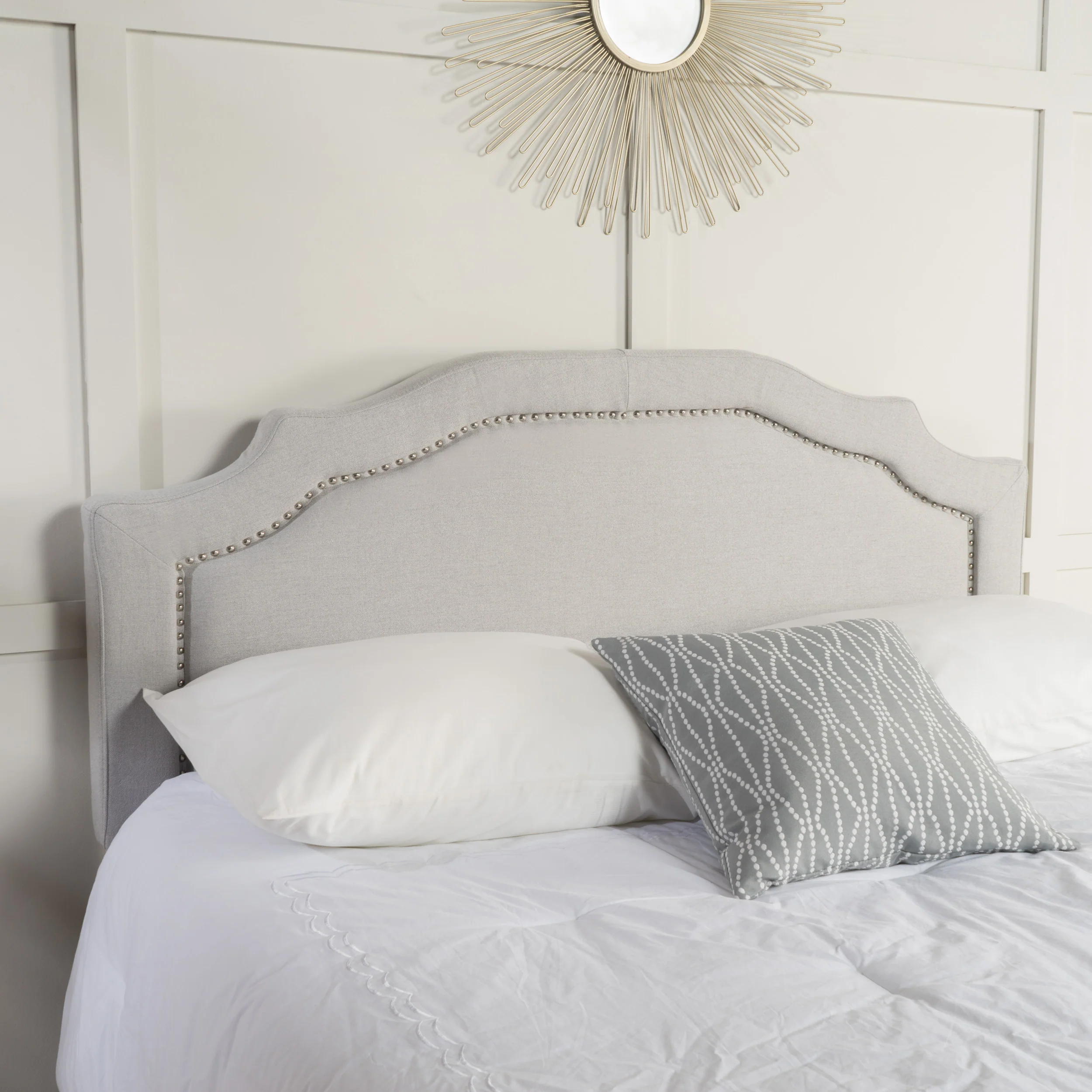 Nailhead Trim Upholstered Headboard - Image 9