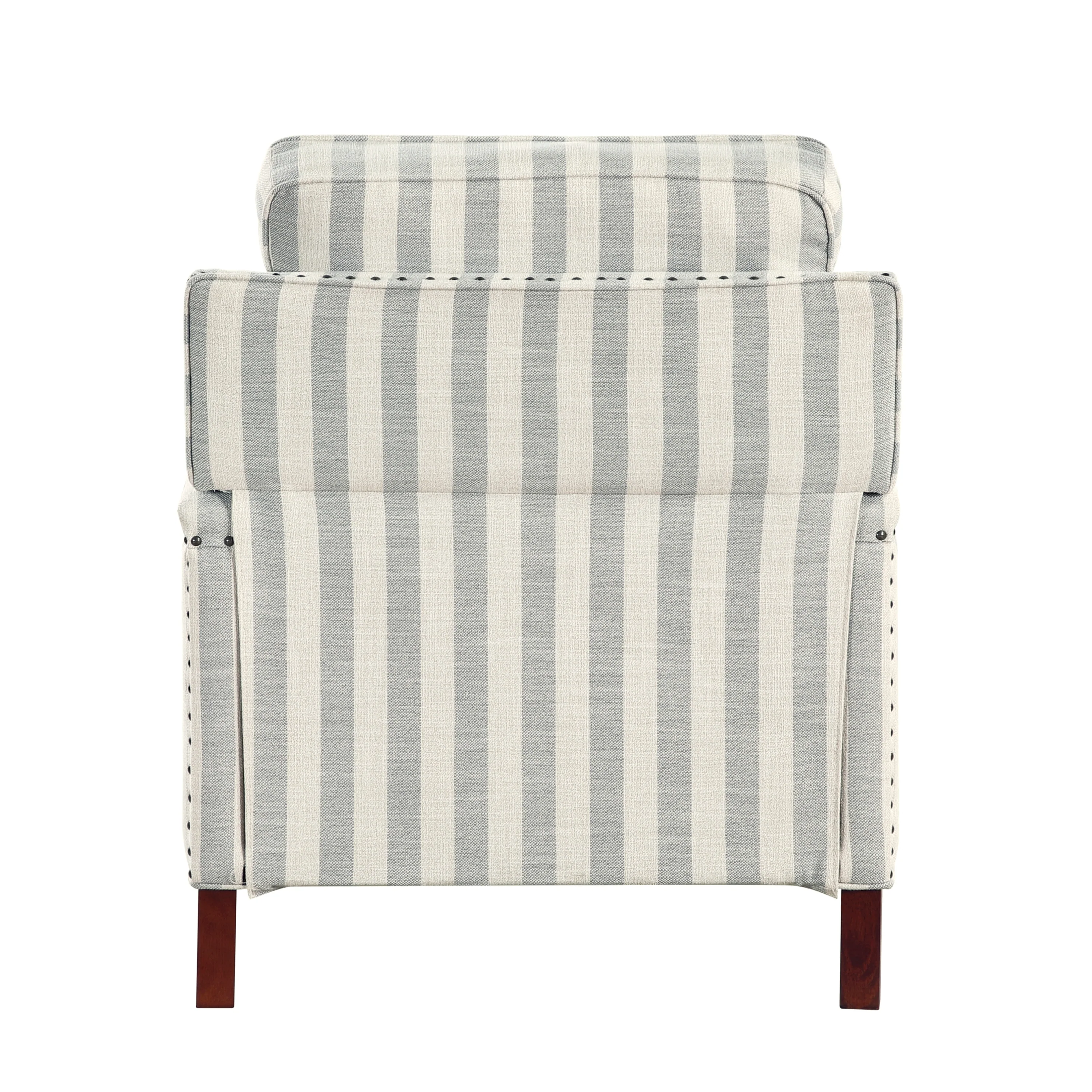 Nailhead Upholstered Striped Push Back Recliner - Image 11
