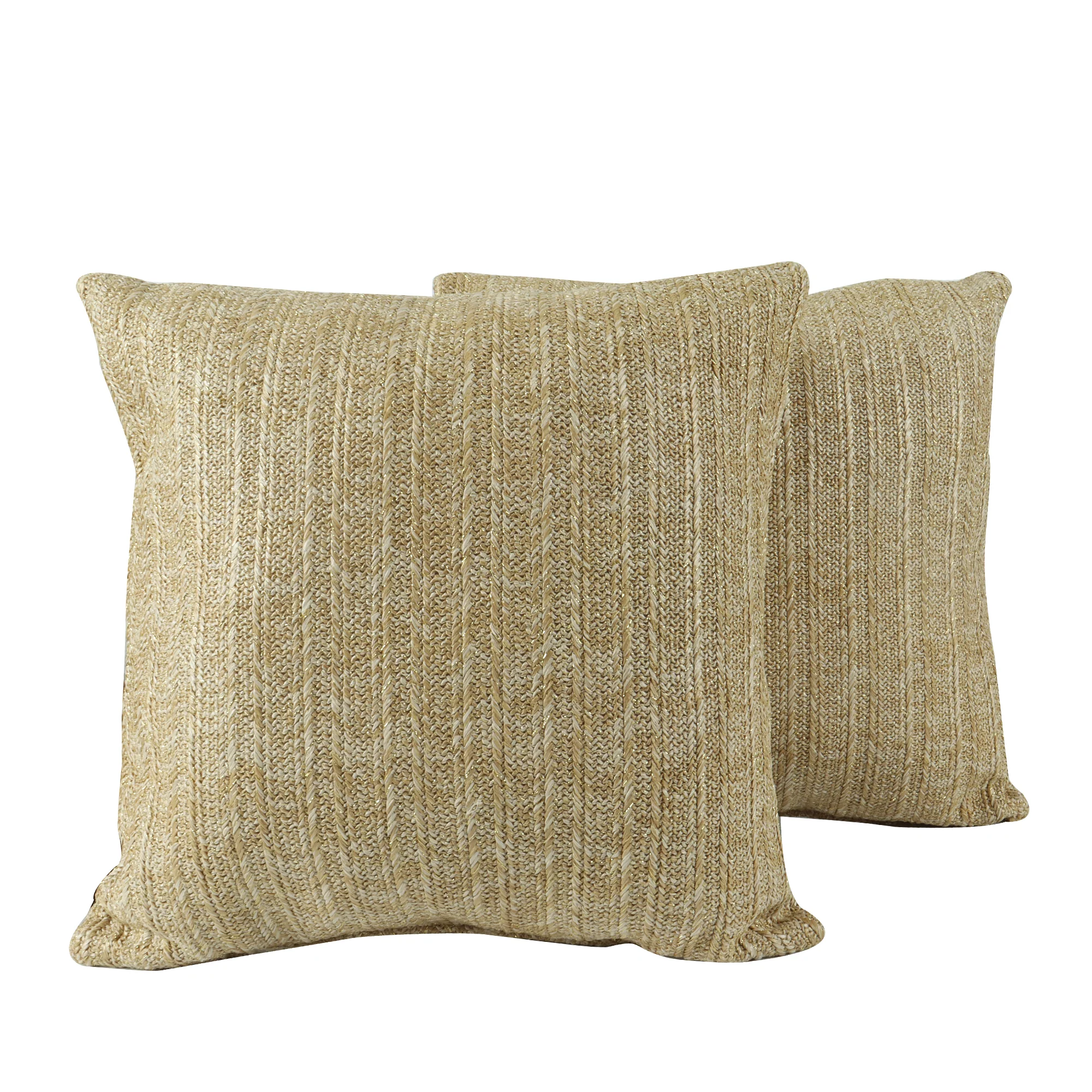 Natural Woven Outdoor Square Pillows, Set of 2 - Image 2