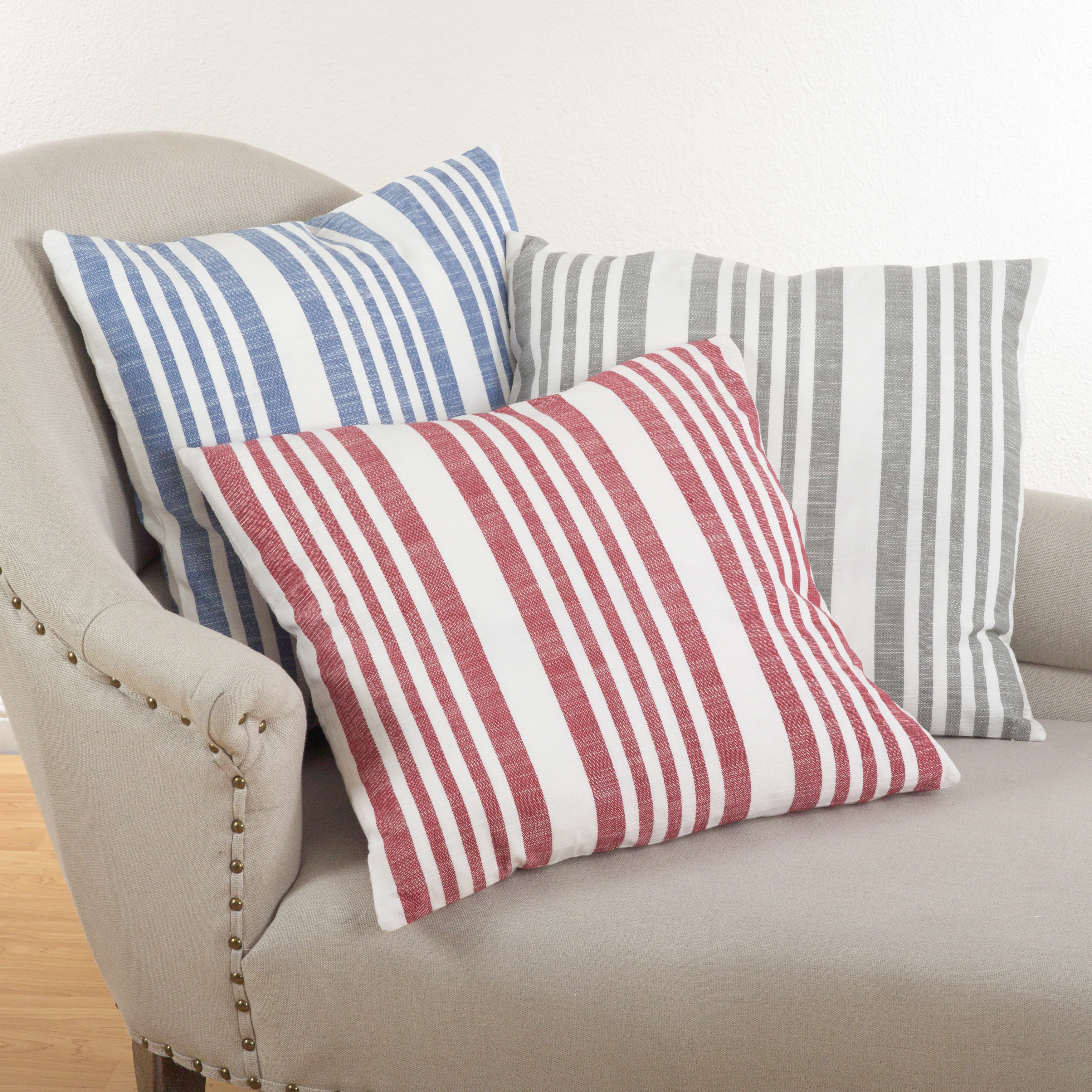 Nautical Striped Down Filled Throw Pillow - Image 5