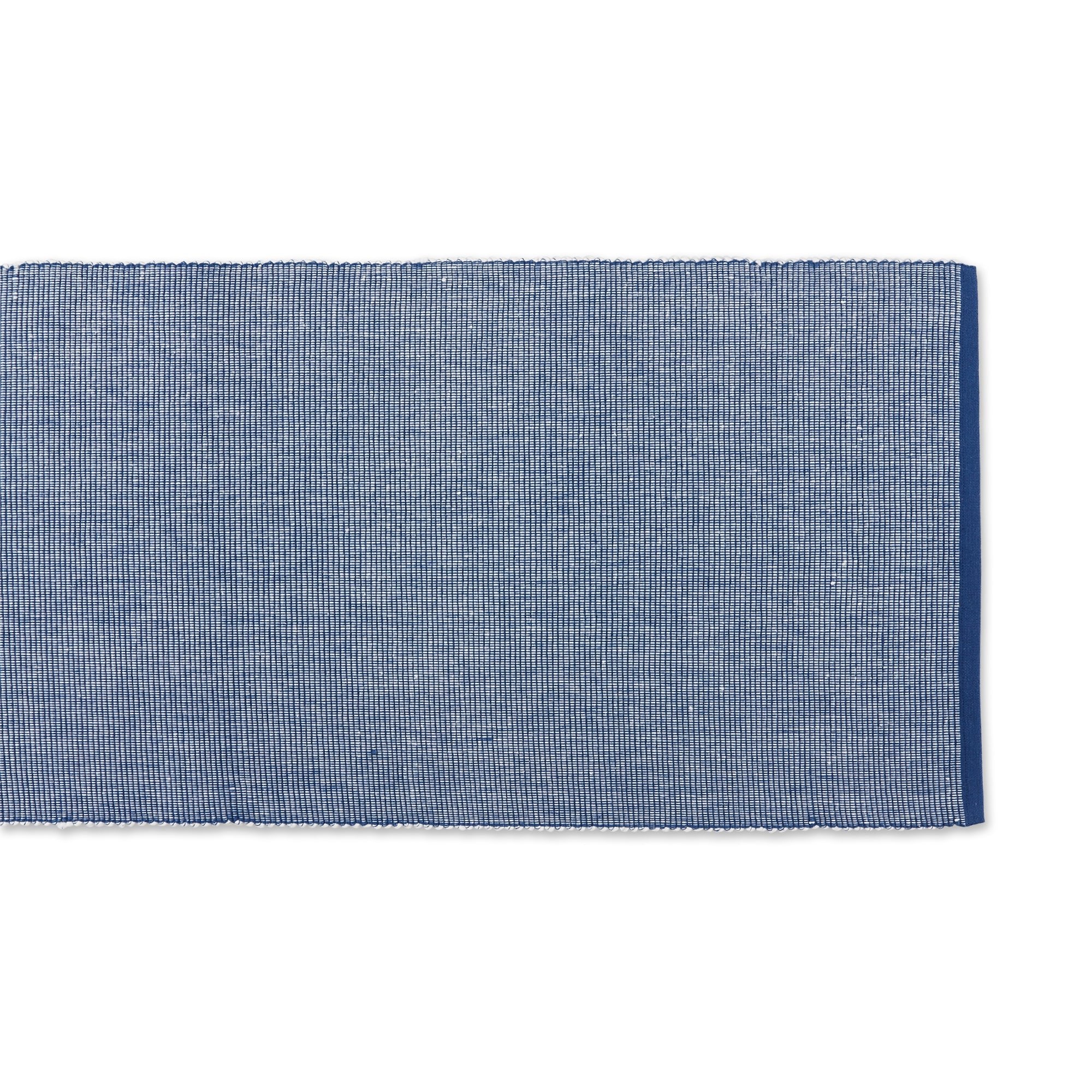 Navy/White 2-Tone Ribbed Table Runner 13X108 - Image 3