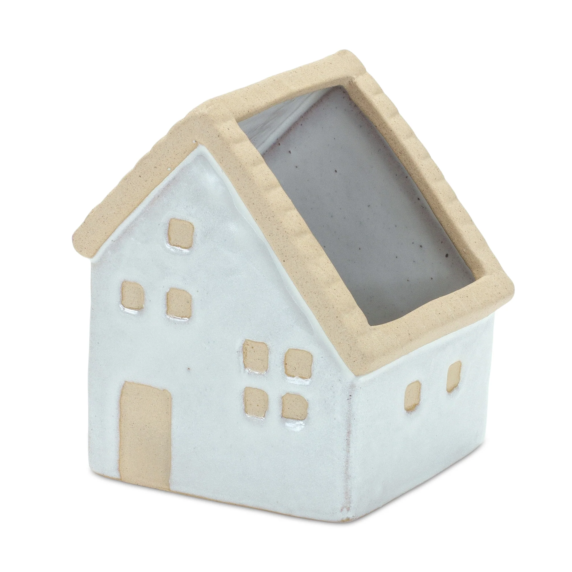 Neutral Porcelain House Planter (Set of 3) - Image 4